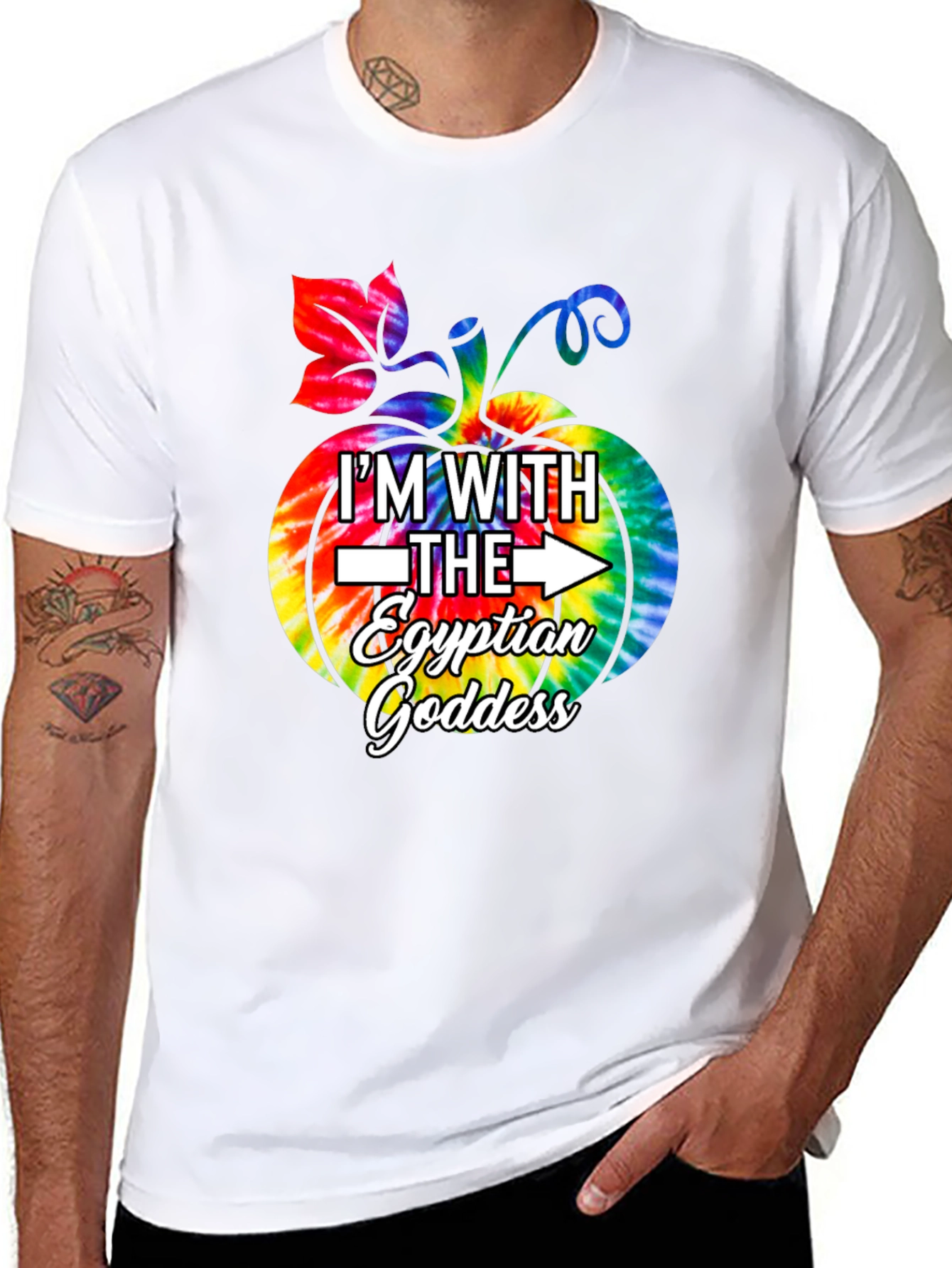 Egyptian Goddess Pumpkin Tie Dye T-Shirt