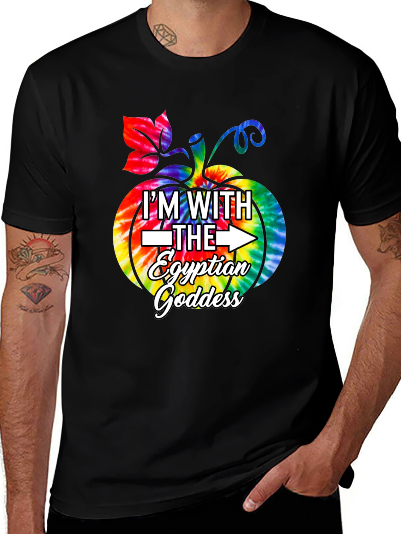 Egyptian Goddess Pumpkin Tie Dye T-Shirt