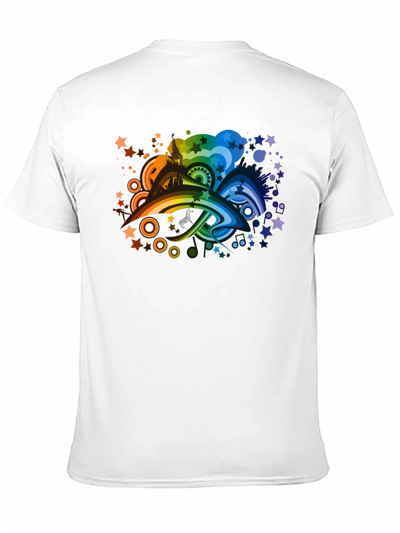 Rainbow Skyline Graphic Tee - Black
