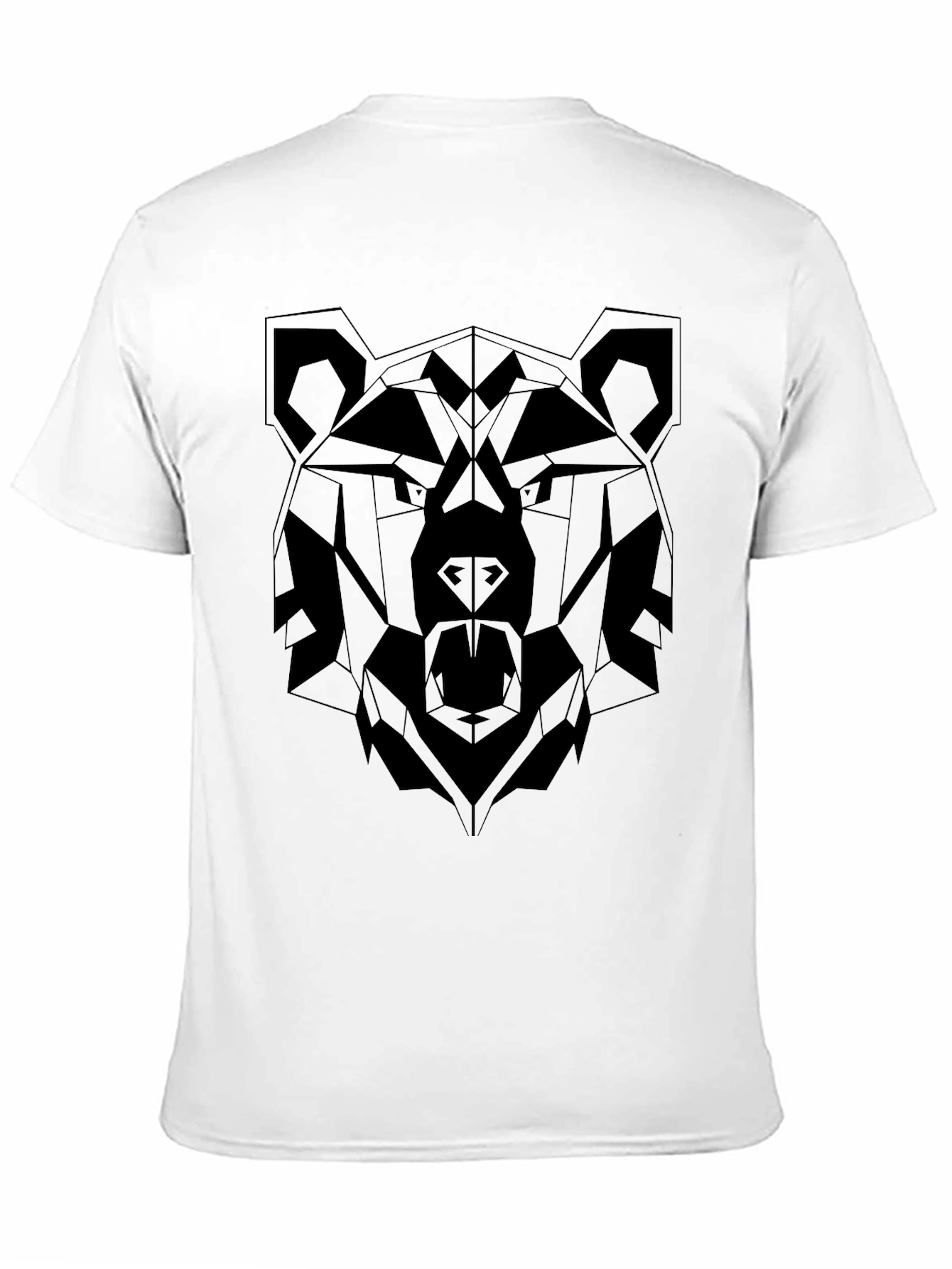 Geometric Bear Graphic Tee - Stylish Black T-Shirt