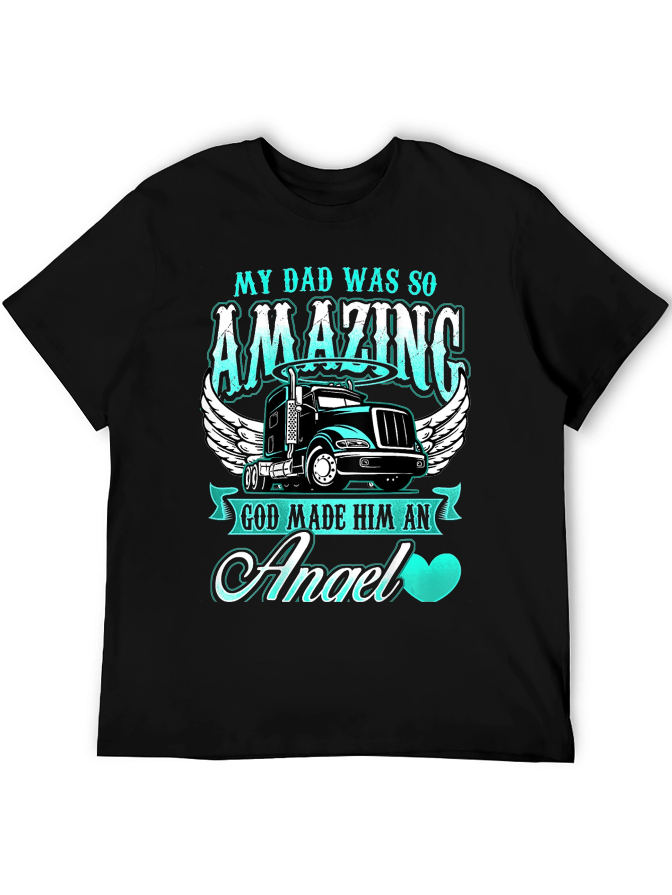 Trucker Dad Angel T-Shirt - Memorial