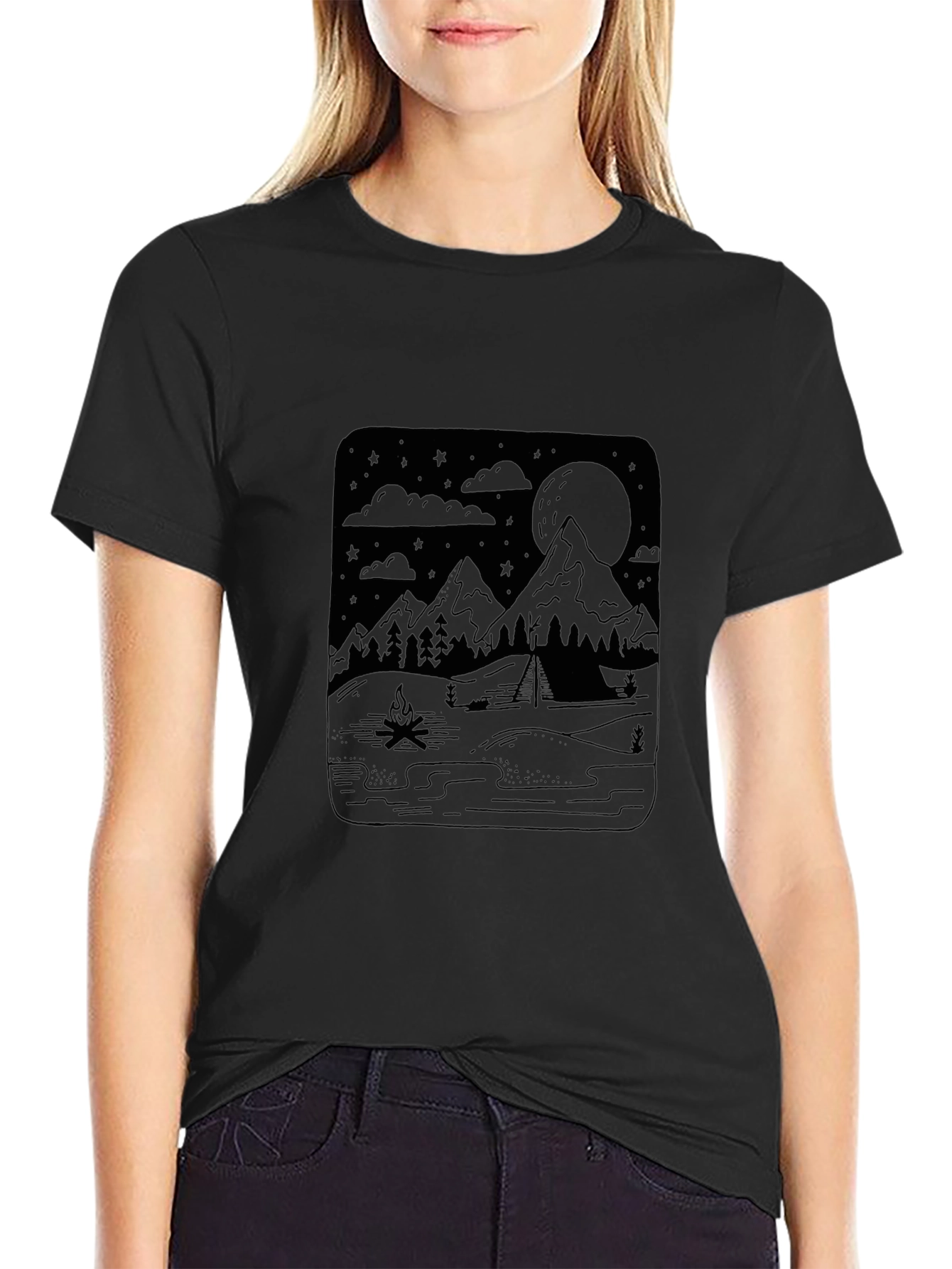 Mens Graphic Tee - Camping Under the Stars