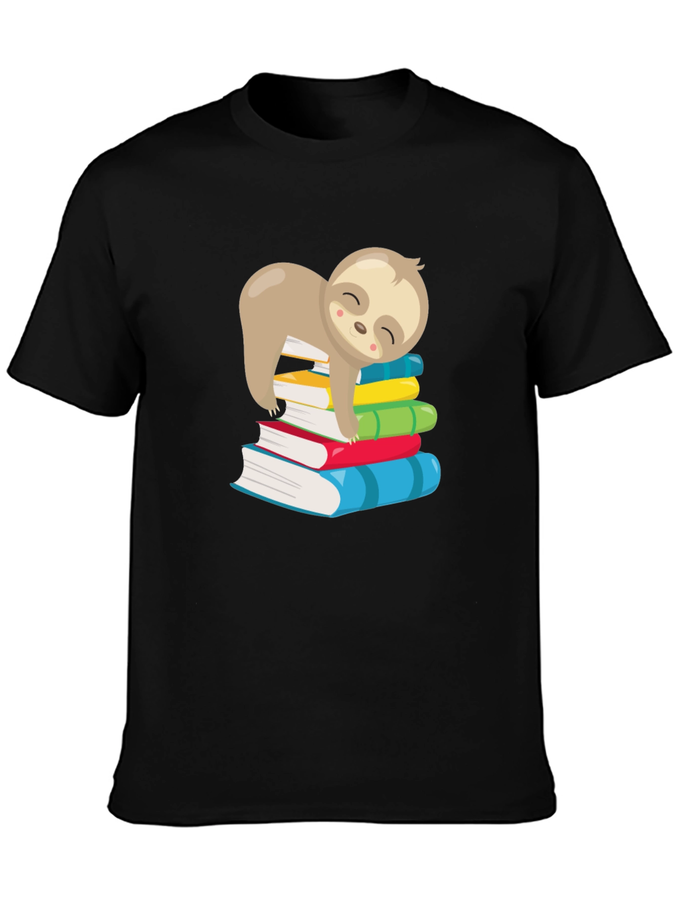 Sloth Reading Books Graphic T-Shirt