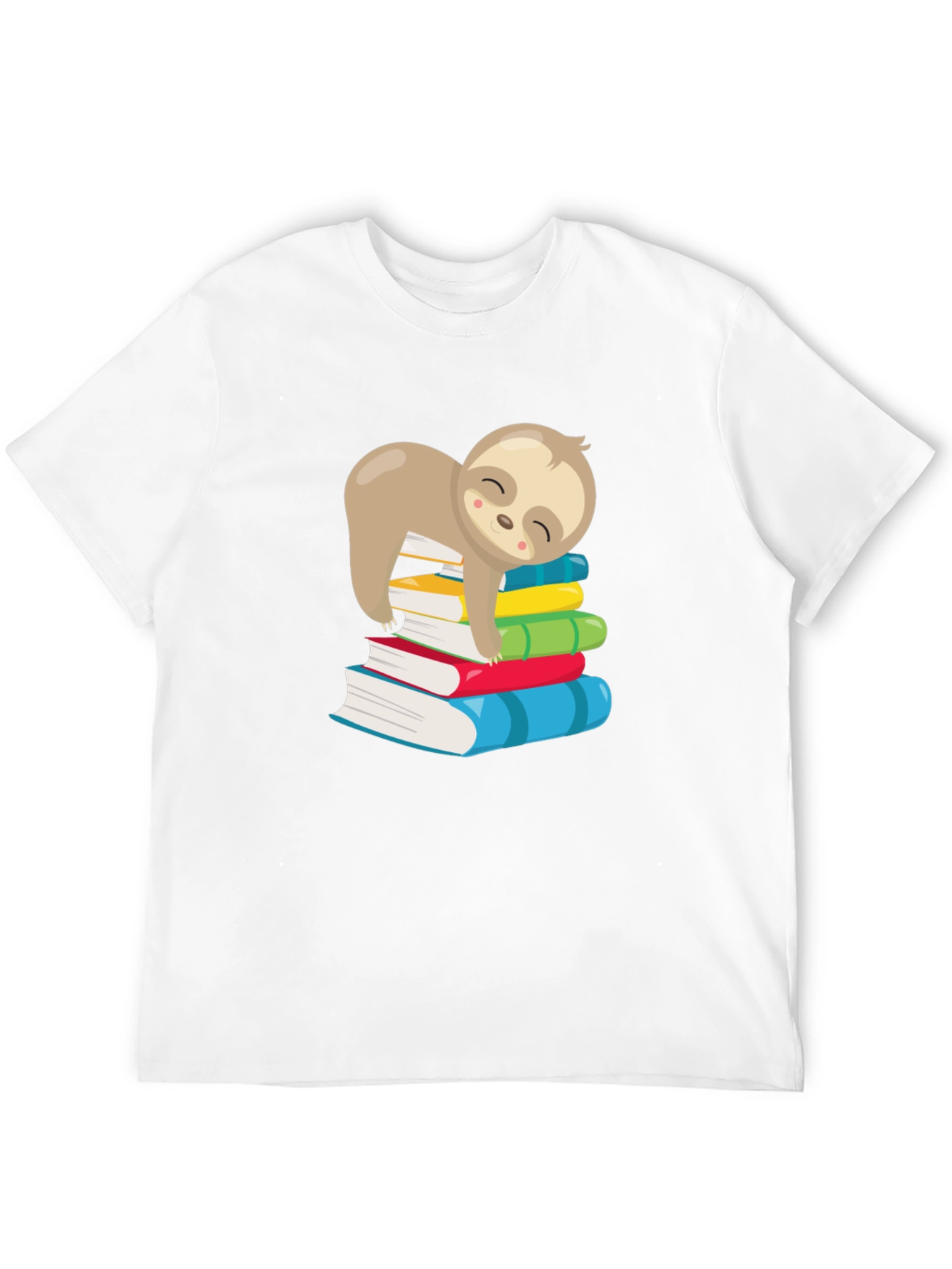 Sloth Reading Books Graphic T-Shirt