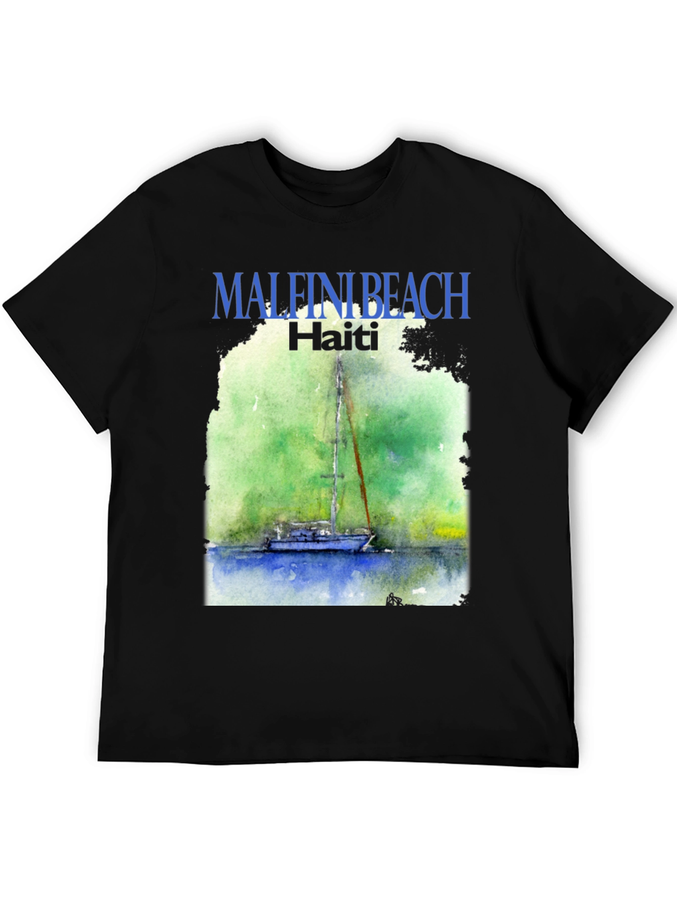 Malfini Beach Haiti T-Shirt - Sailboat Graphic Tee