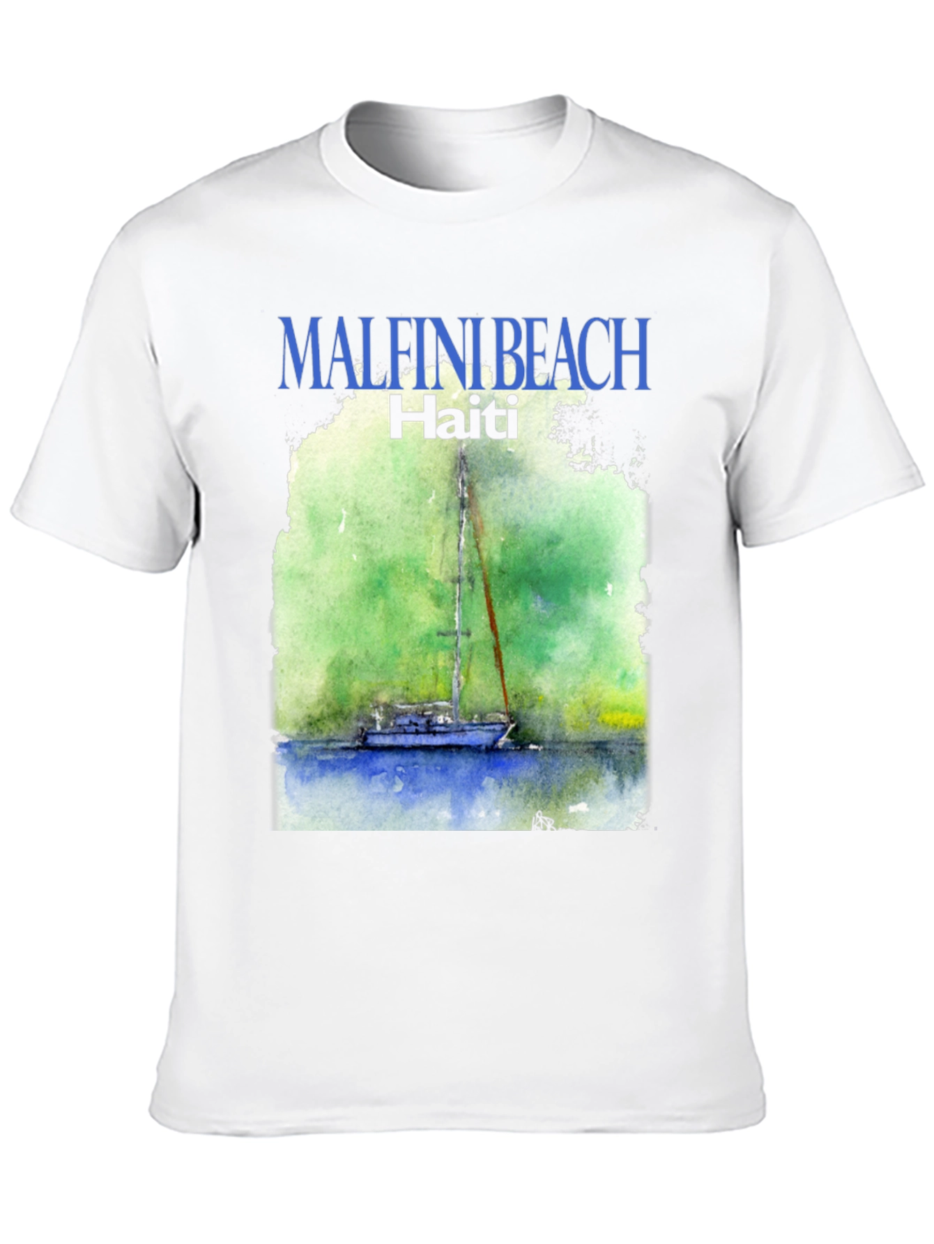 Malfini Beach Haiti T-Shirt - Sailboat Graphic Tee