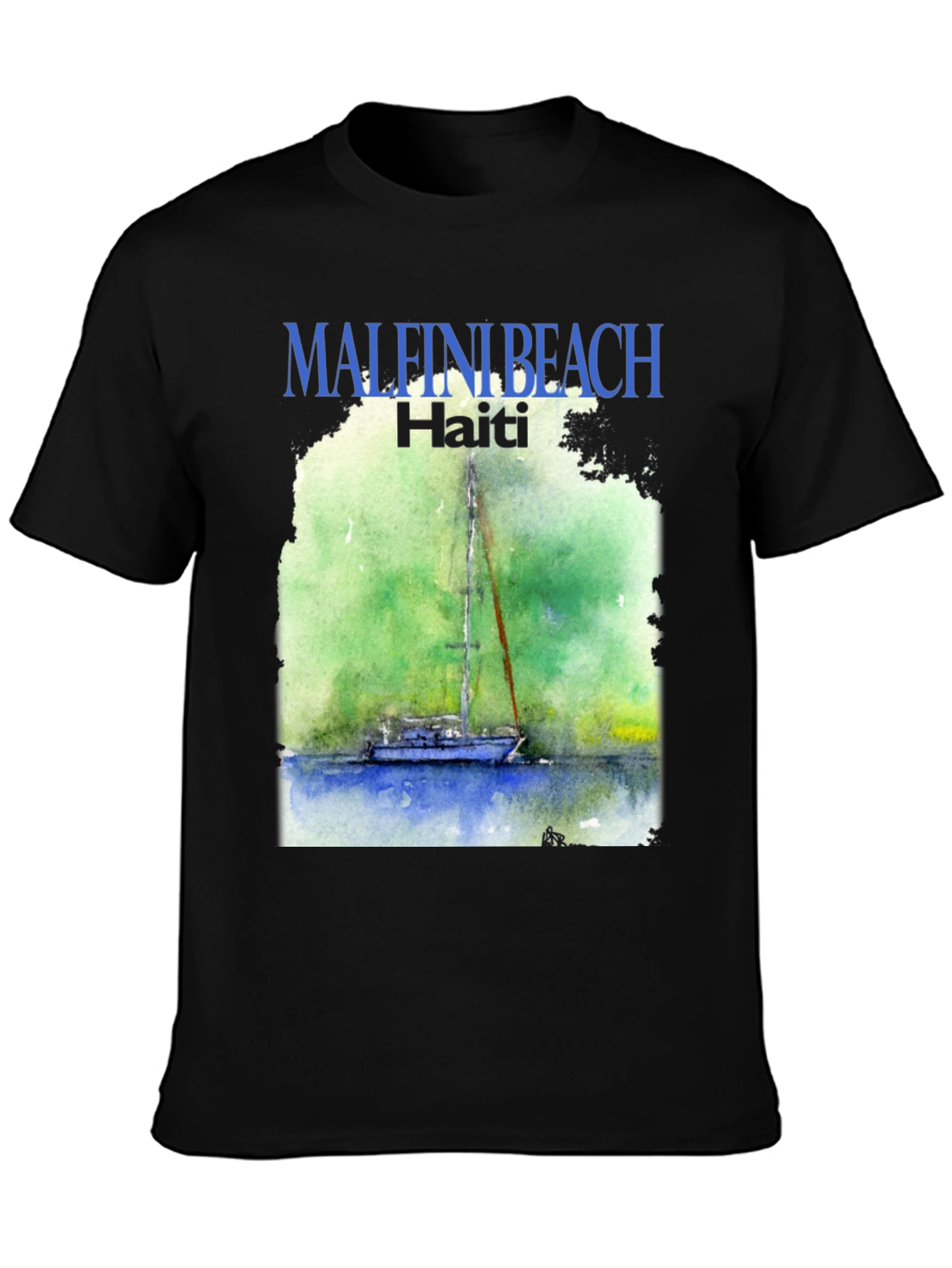 Malfini Beach Haiti T-Shirt - Sailboat Graphic Tee