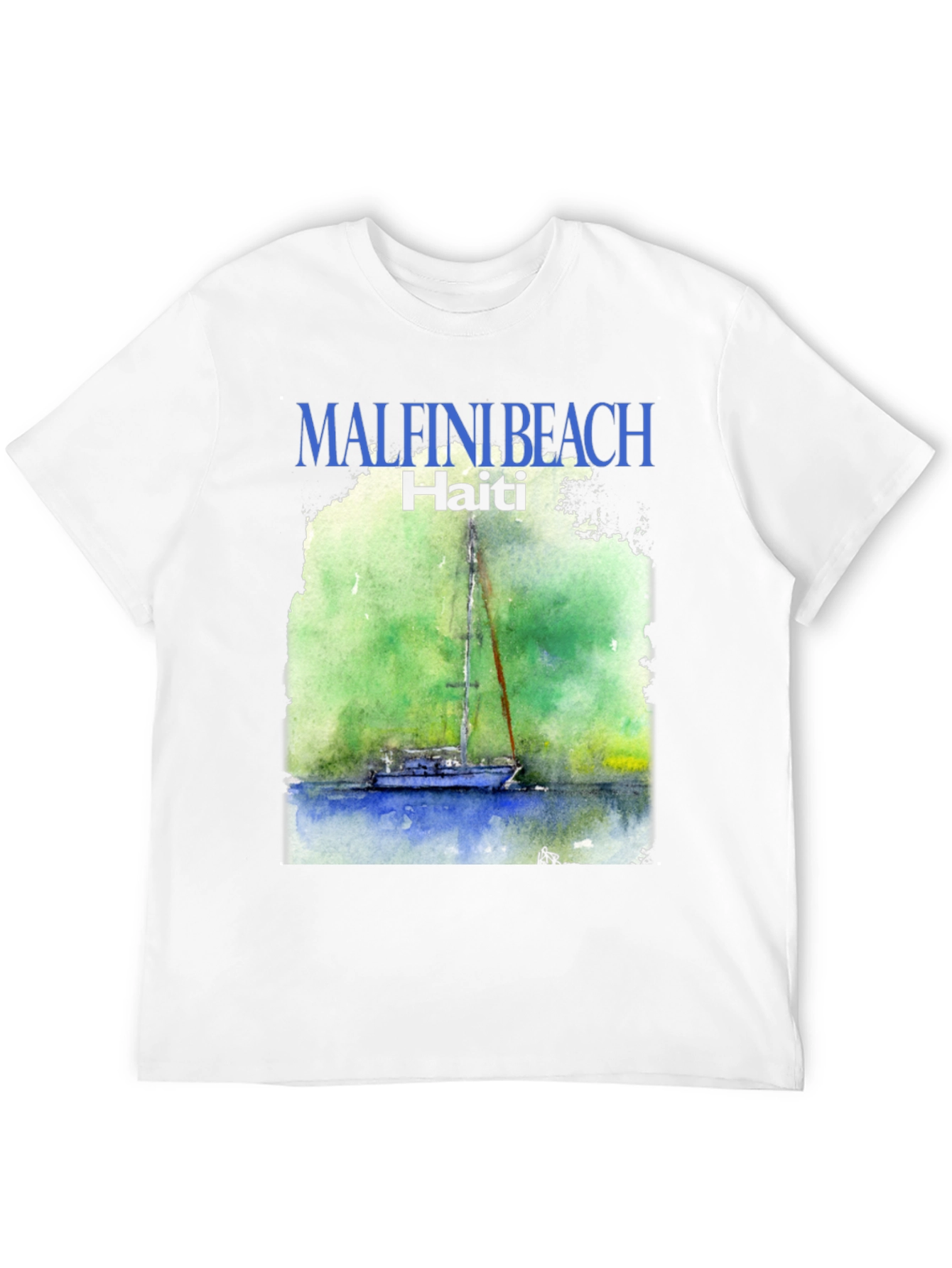 Malfini Beach Haiti T-Shirt - Sailboat Graphic Tee