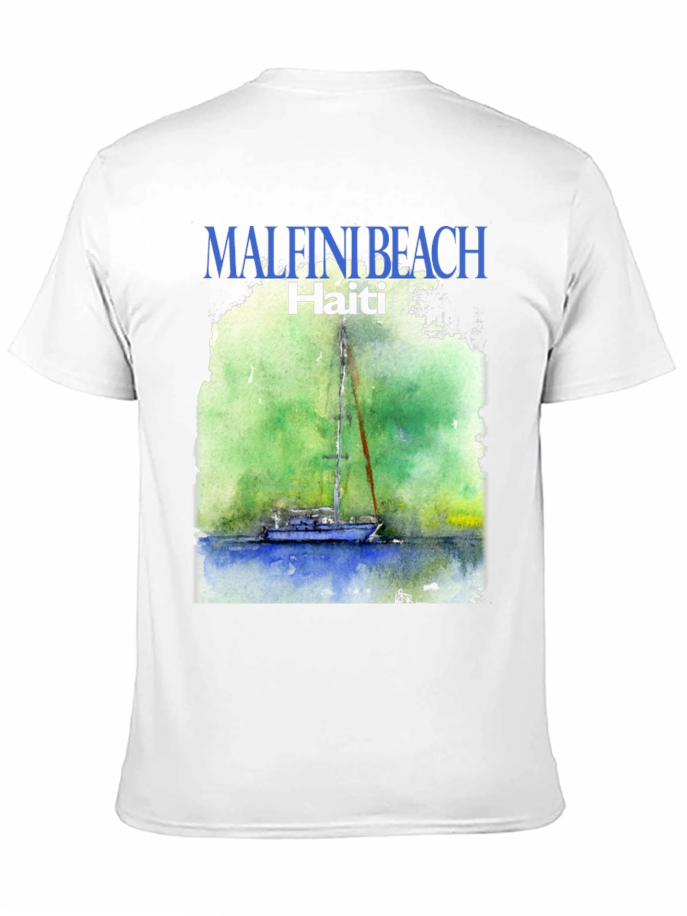 Malfini Beach Haiti T-Shirt - Sailboat Graphic Tee