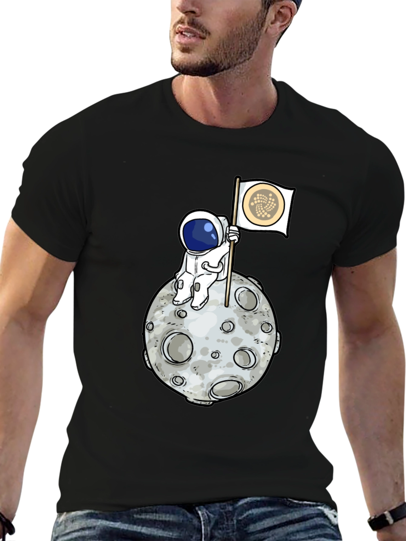 Astronaut on Moon Graphic T-Shirt