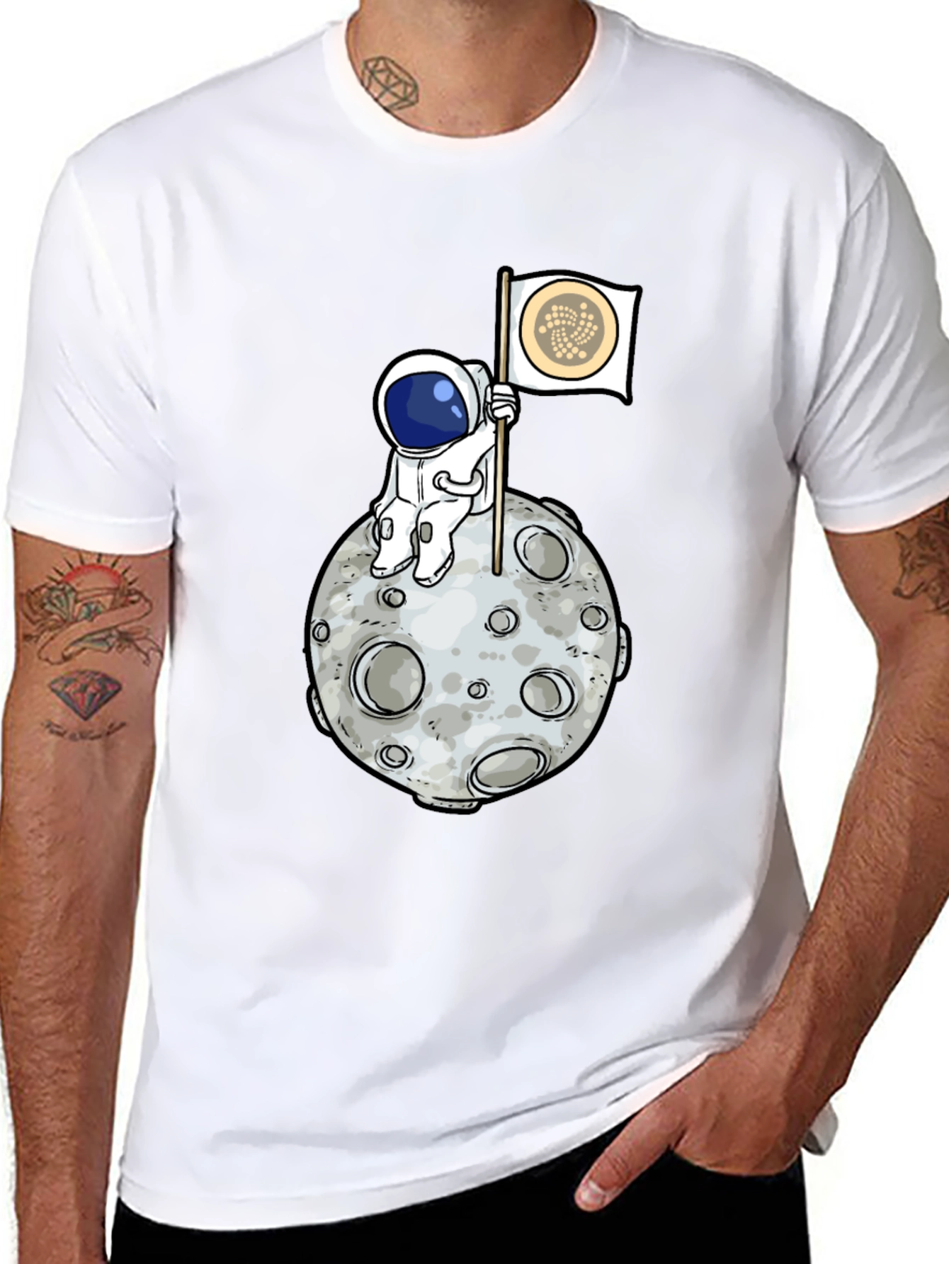 Astronaut on Moon Graphic T-Shirt