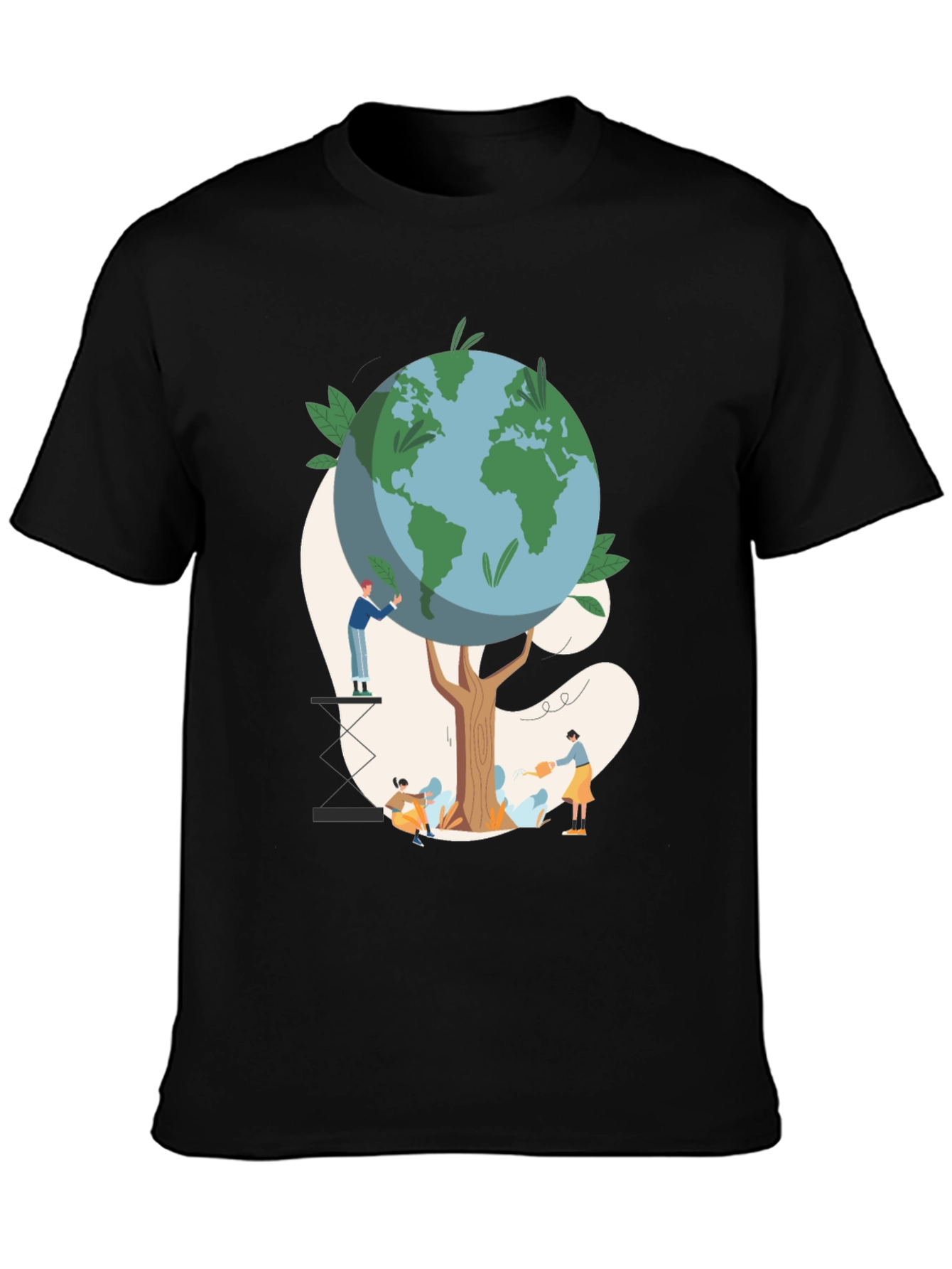 Eco-Friendly Earth Tree Graphic T-Shirt