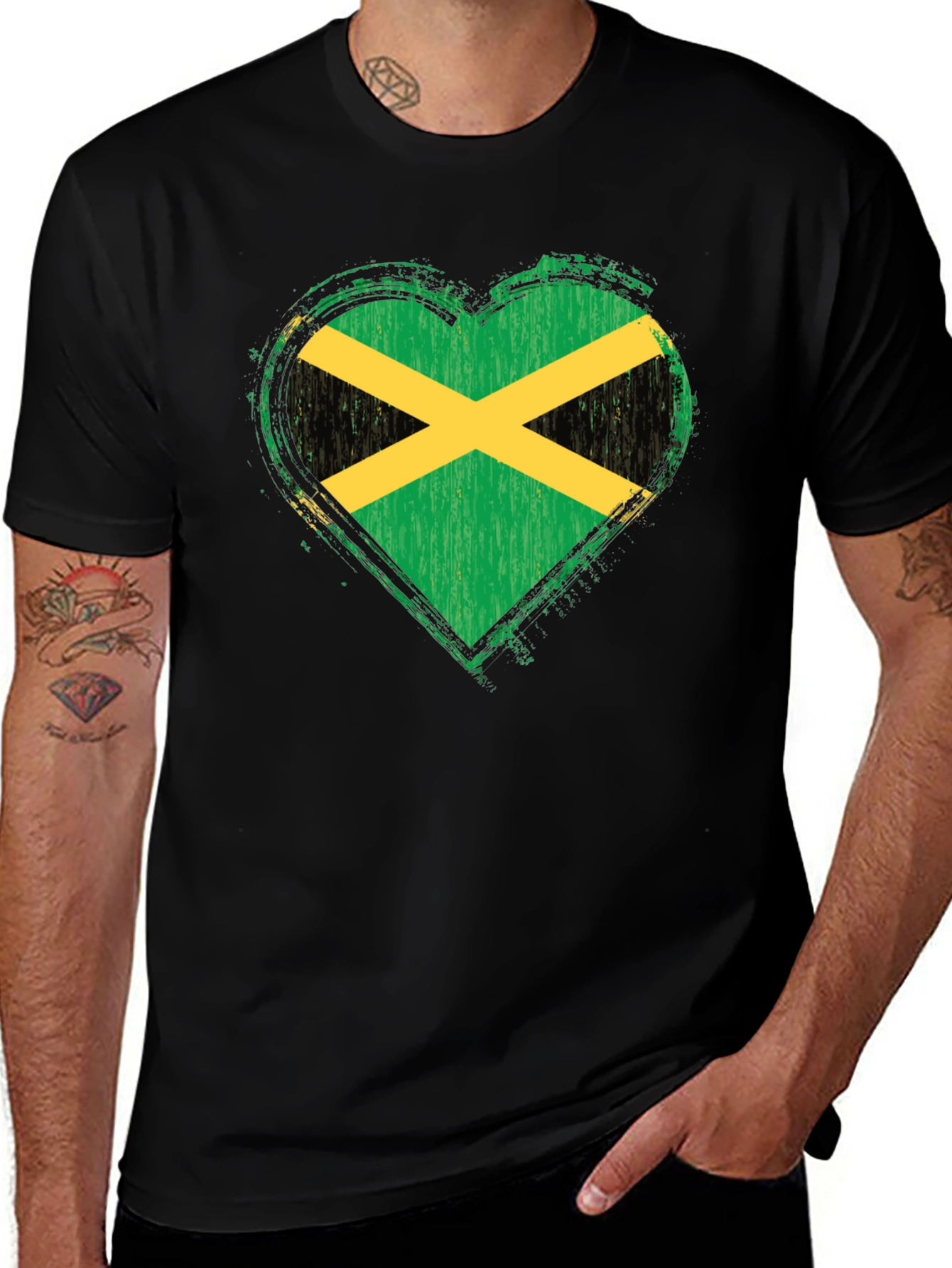 Jamaica Flag Heart T-Shirt