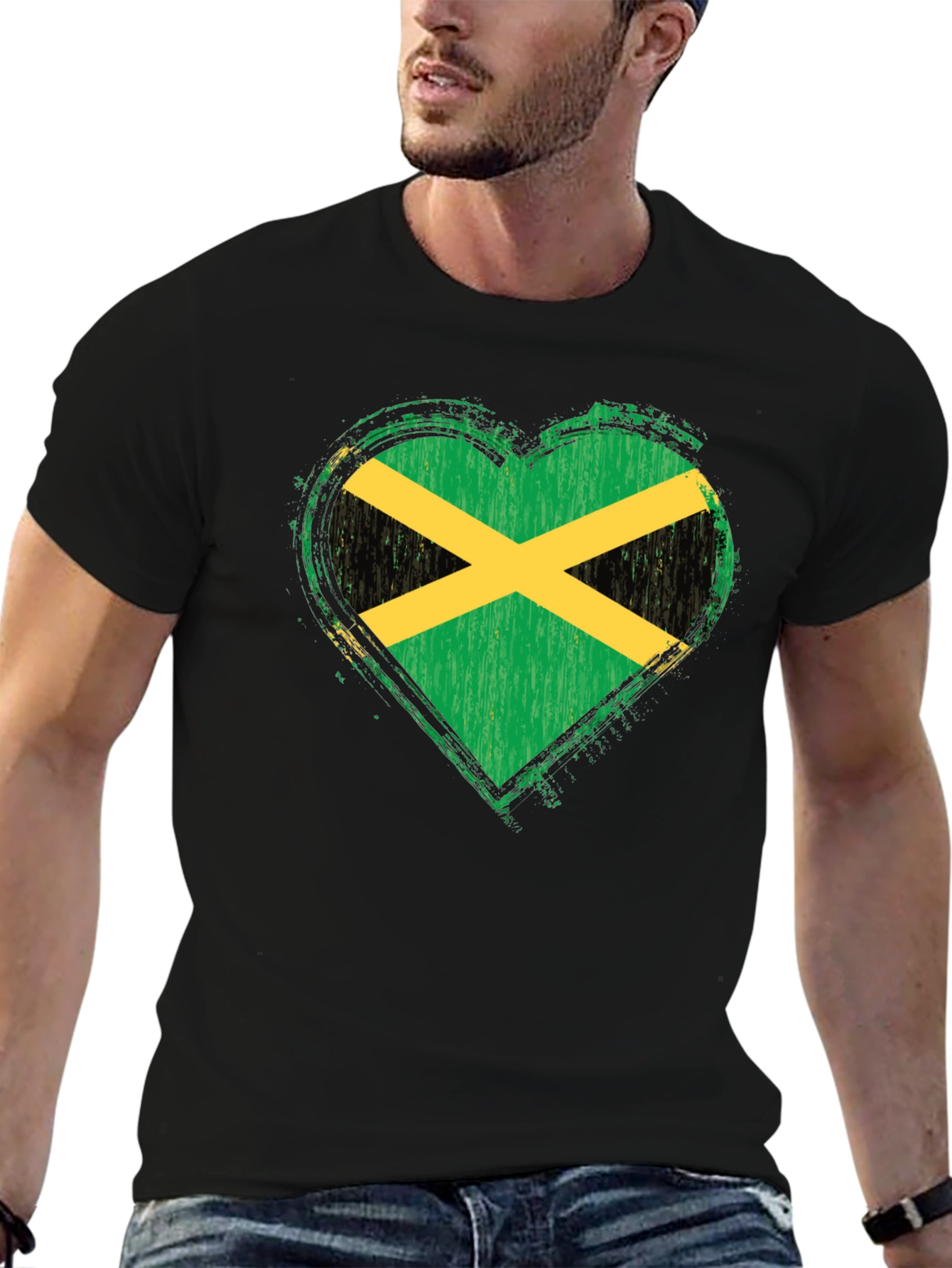 Jamaica Flag Heart T-Shirt