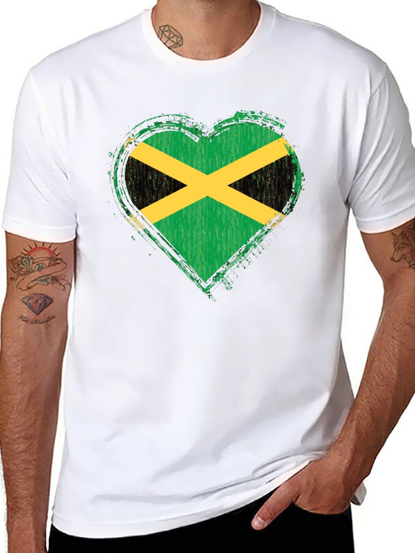 Jamaica Flag Heart T-Shirt