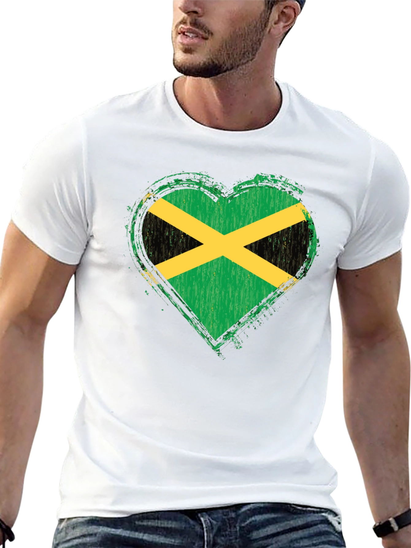 Jamaica Flag Heart T-Shirt