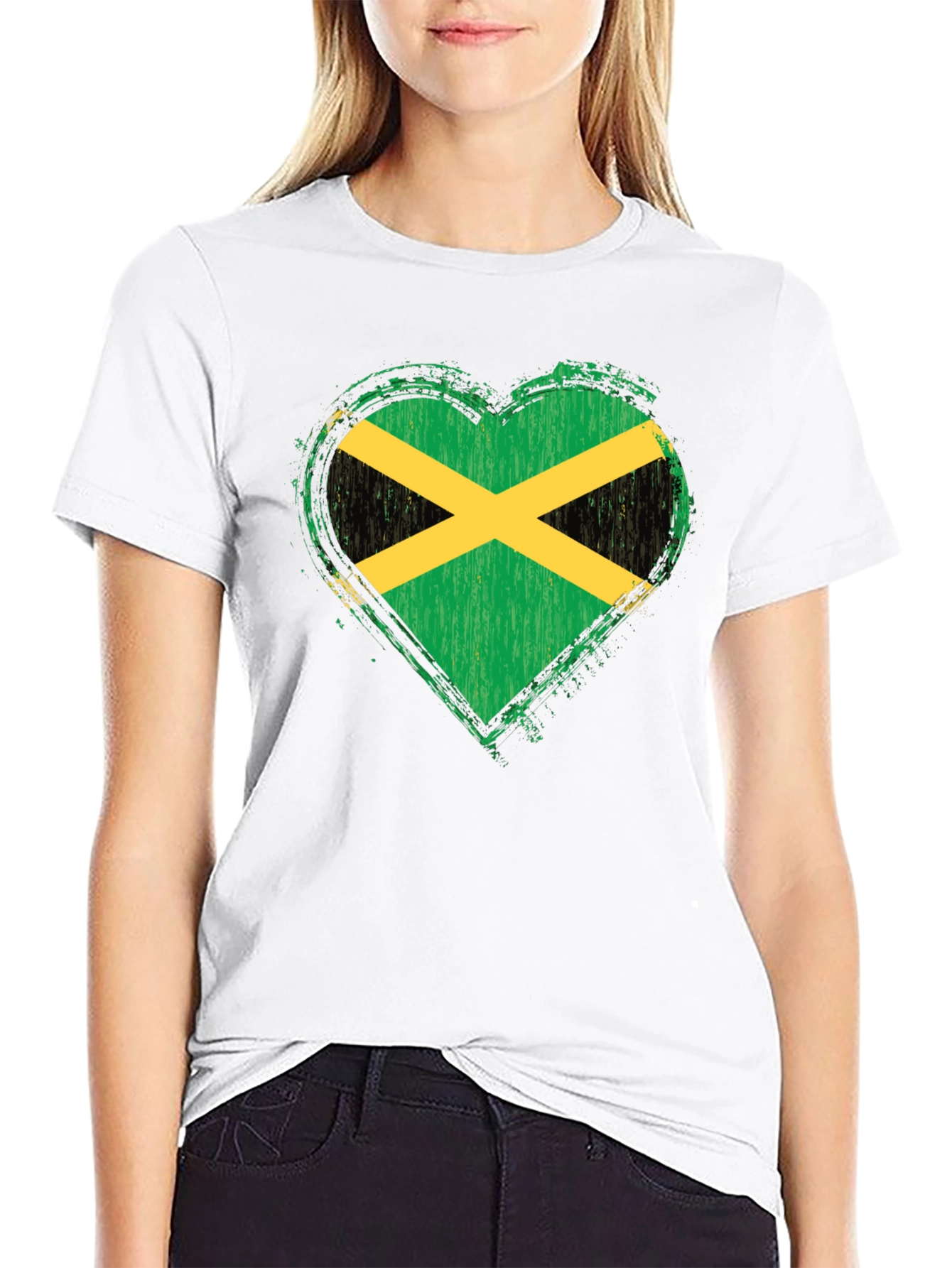 Jamaica Flag Heart T-Shirt