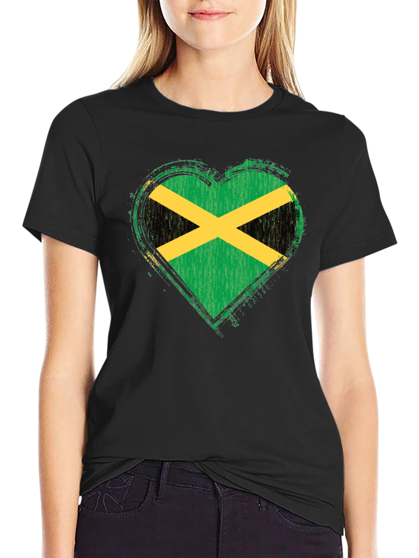Jamaica Flag Heart T-Shirt