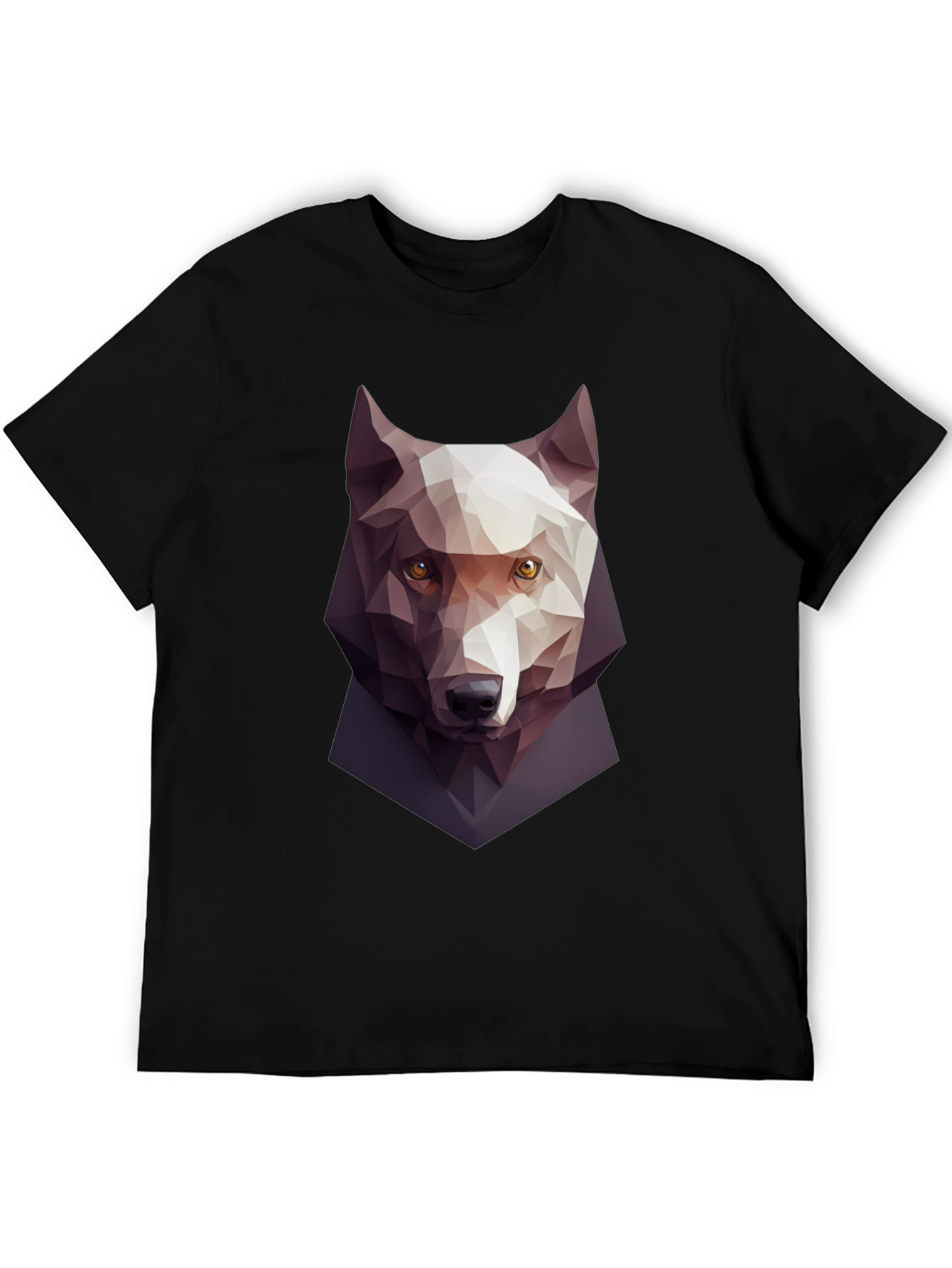 Geometric Wolf Graphic Tee - Mens Black T-Shirt