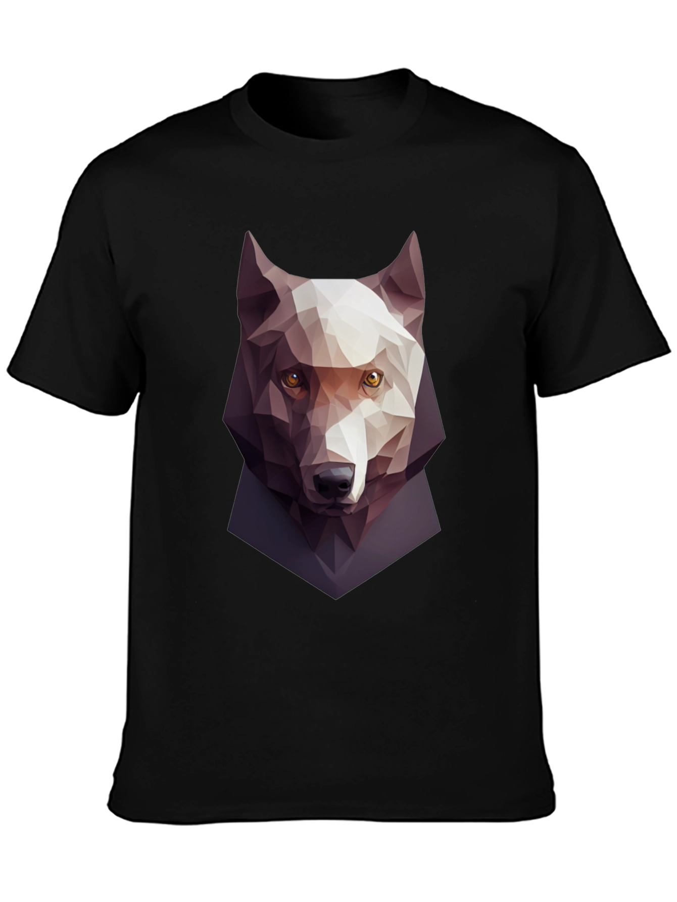 Geometric Wolf Graphic Tee - Mens Black T-Shirt