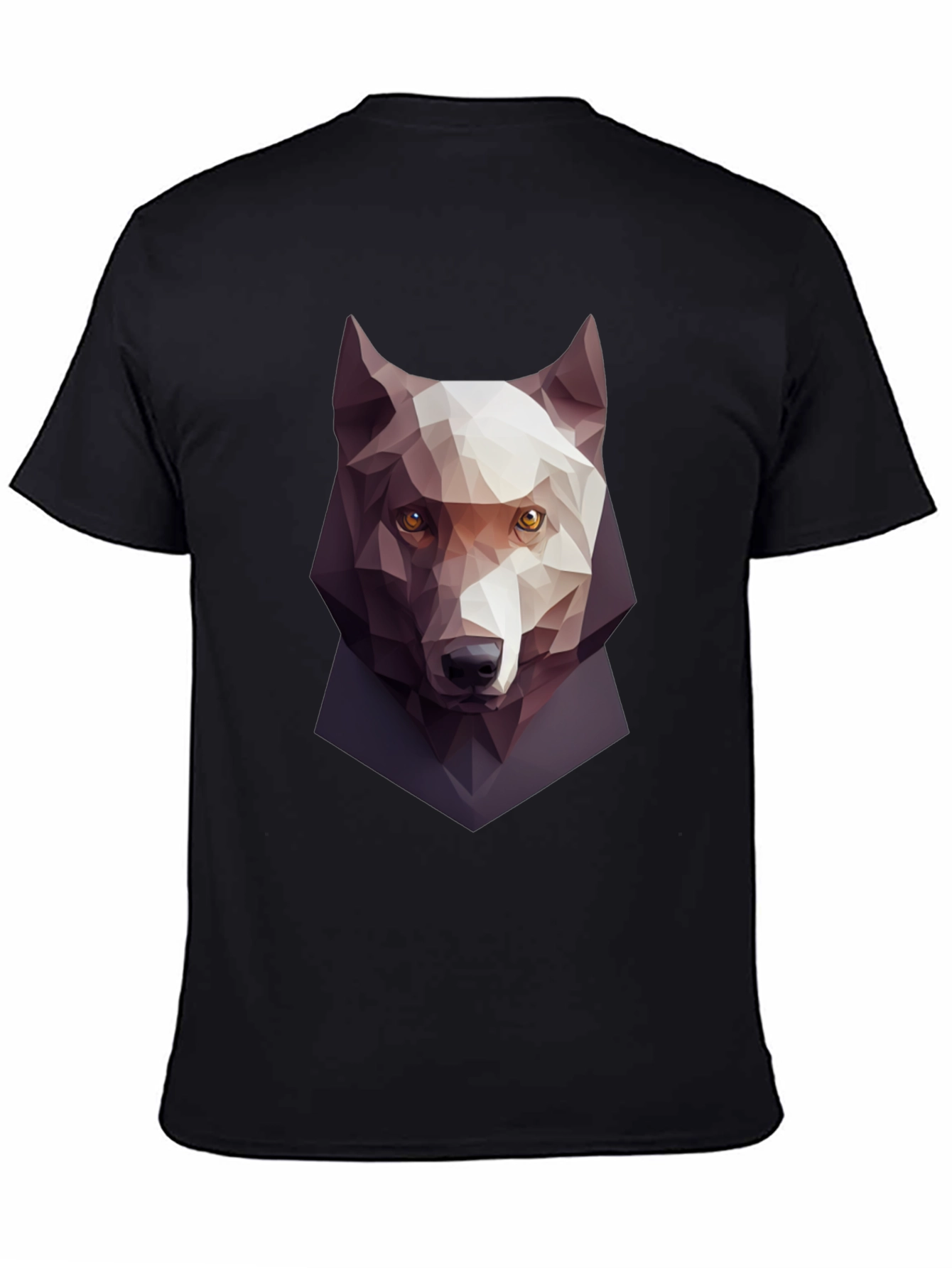 Geometric Wolf Graphic Tee - Mens Black T-Shirt