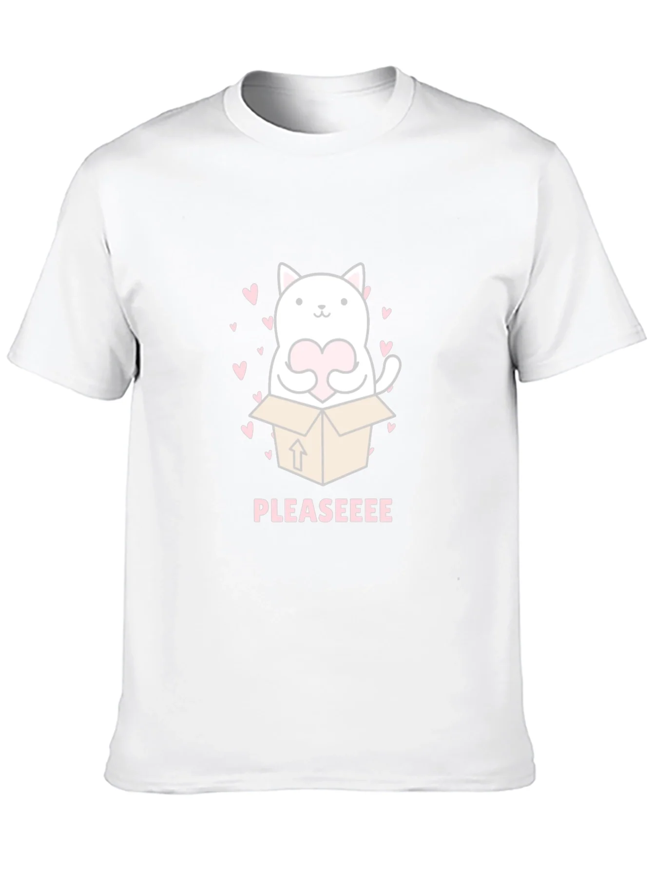 Cute Cat in Box Graphic Tee - Pleaseeee