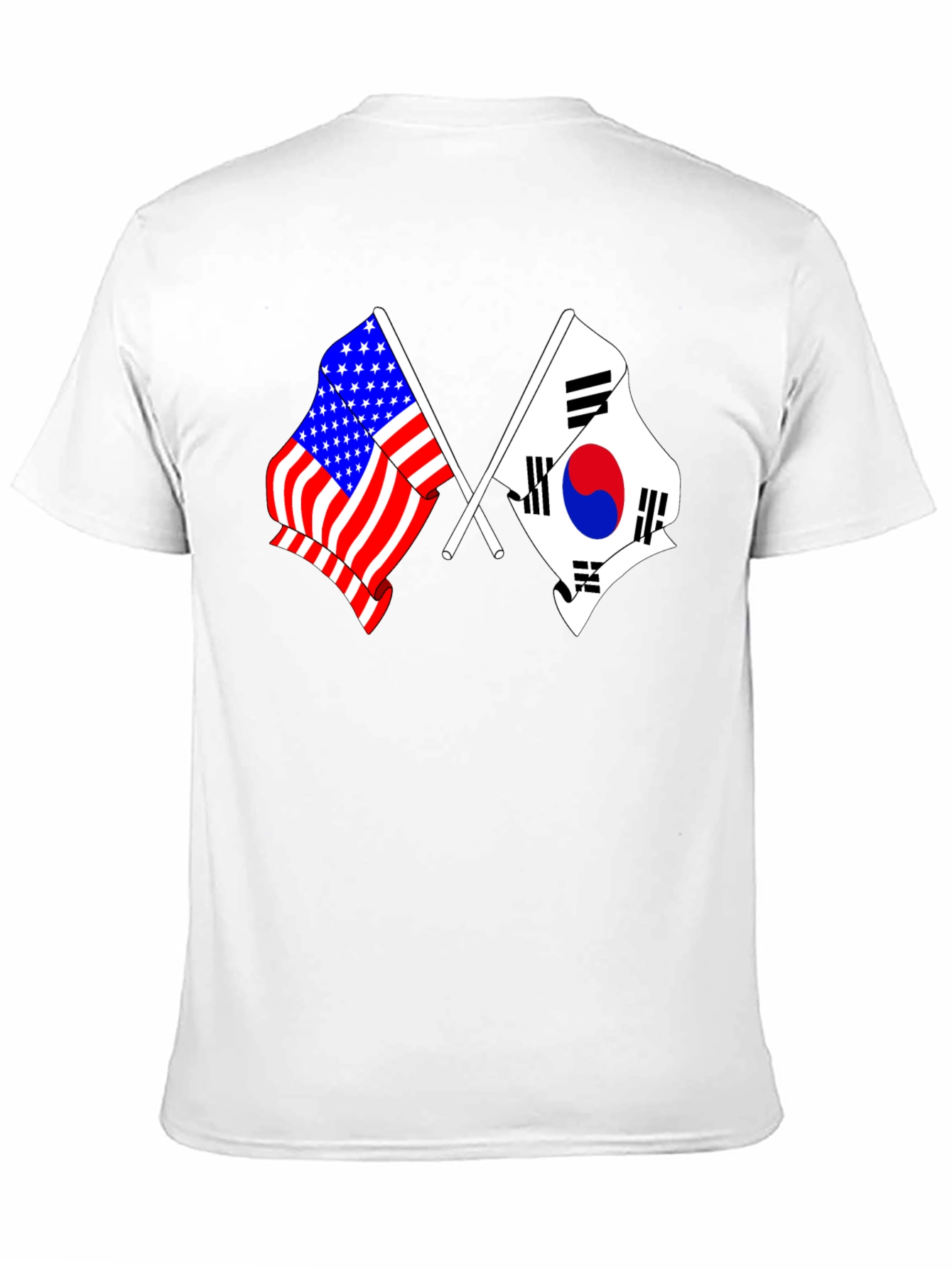 USA & South Korea Flags Graphic T-Shirt