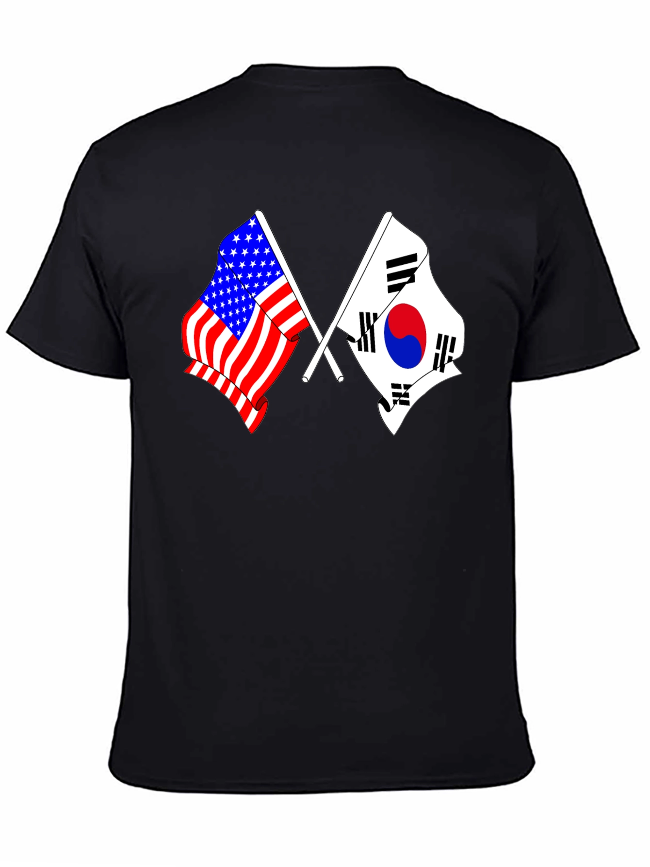 USA & South Korea Flags Graphic T-Shirt