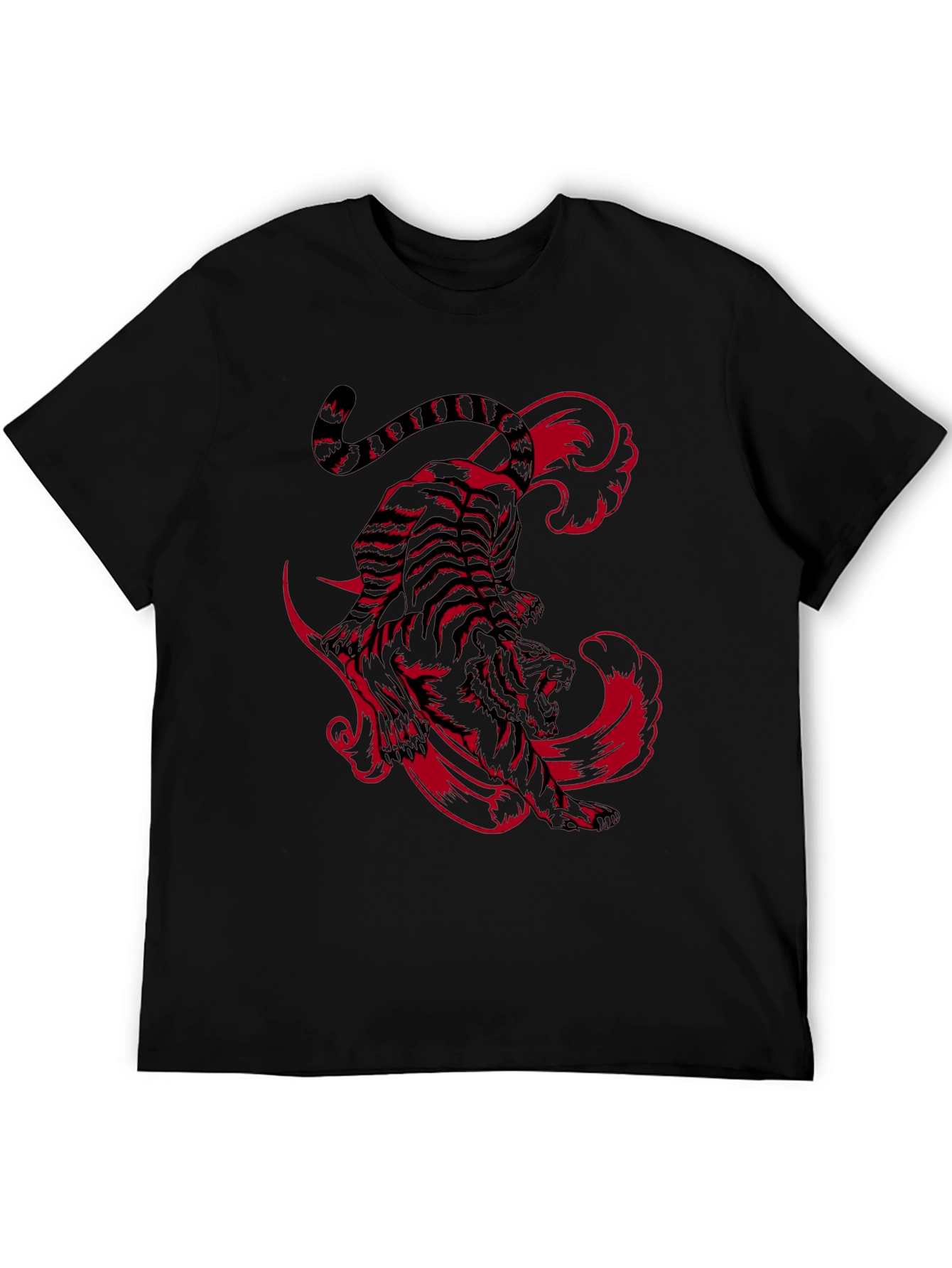 Tiger Graphic Print T-Shirt - Black