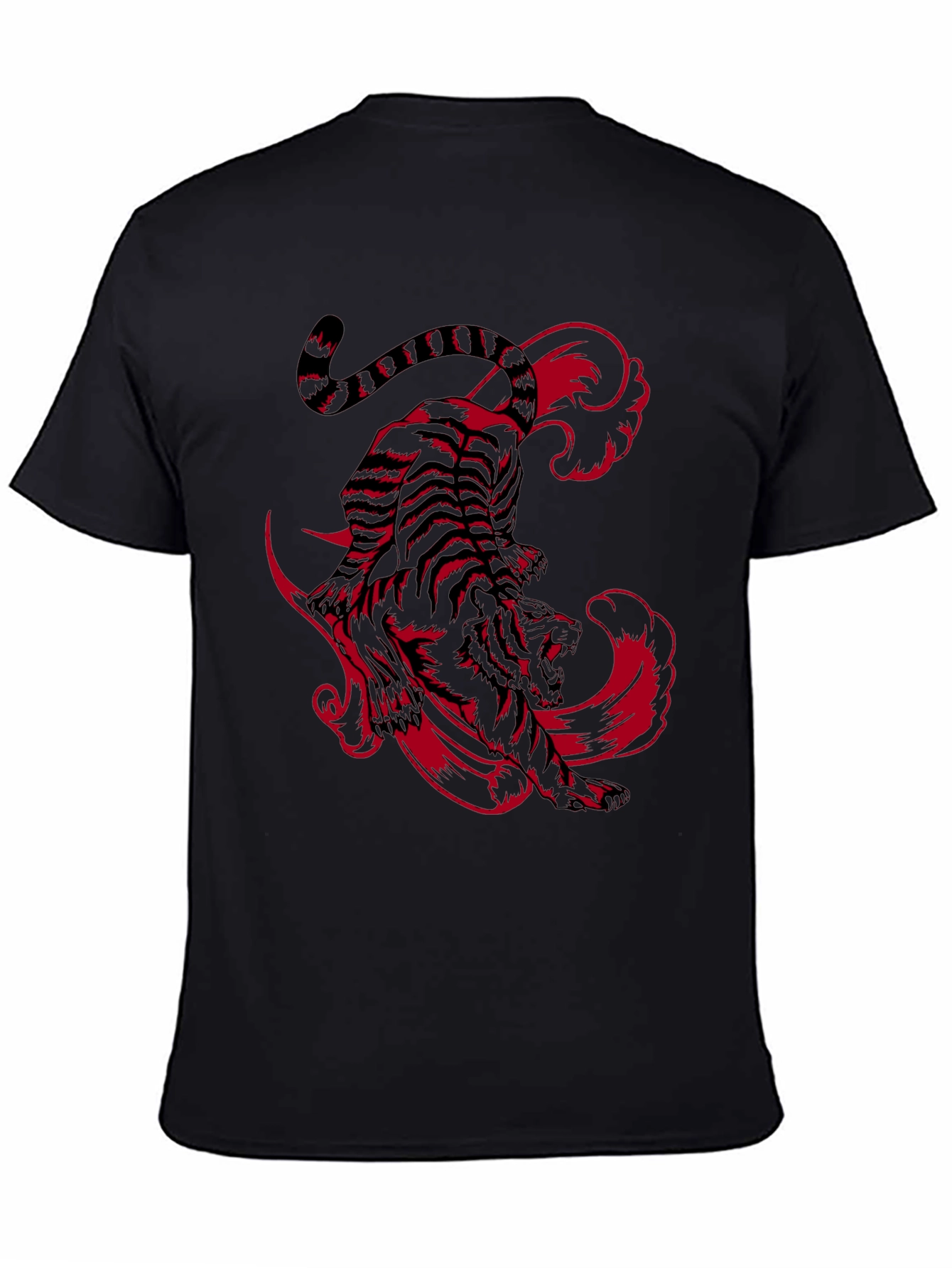 Tiger Graphic Print T-Shirt - Black