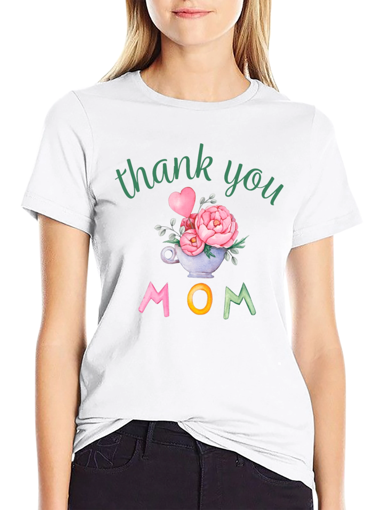 Thank You Mom Floral Graphic Tee