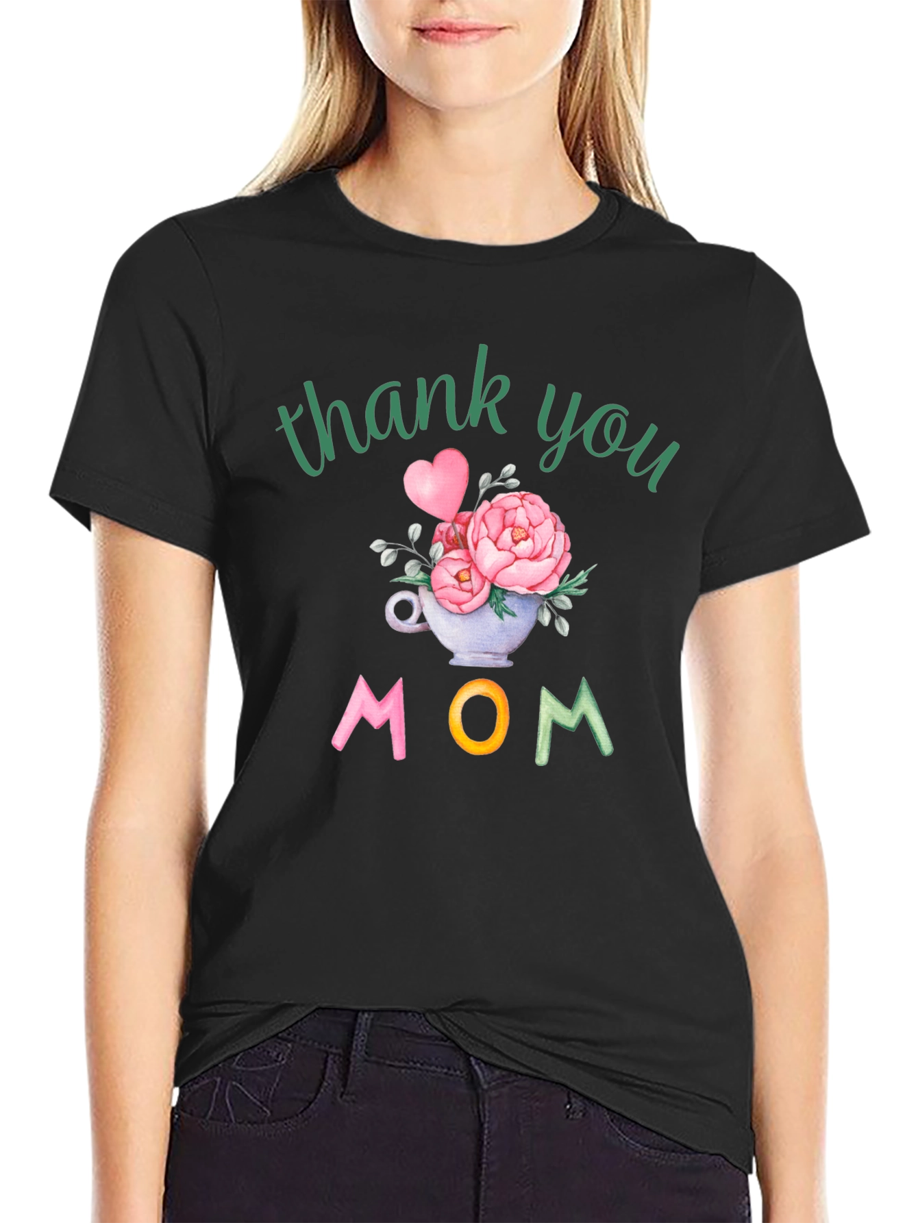 Thank You Mom Floral Graphic Tee