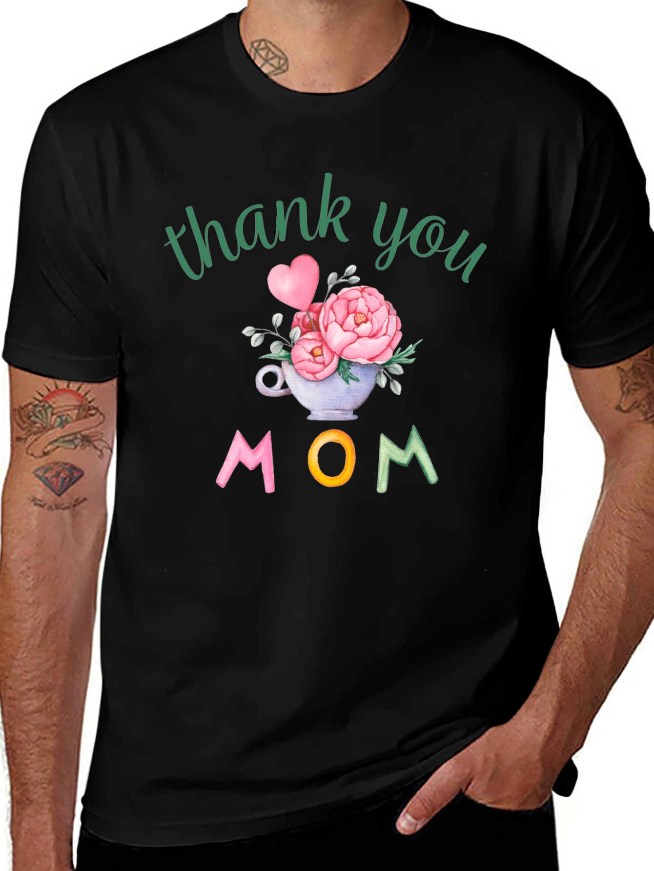 Thank You Mom Floral Graphic Tee