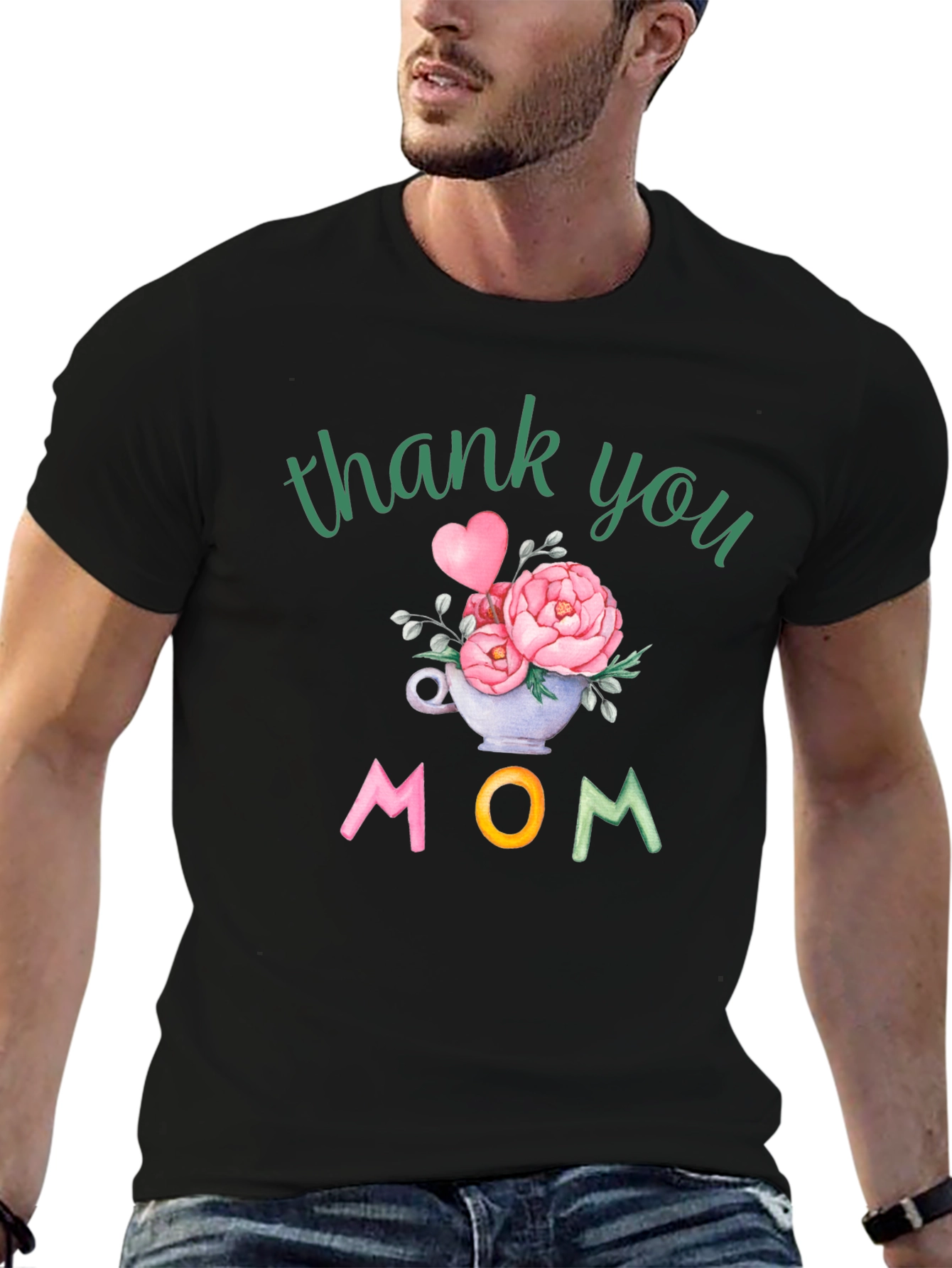 Thank You Mom Floral Graphic Tee