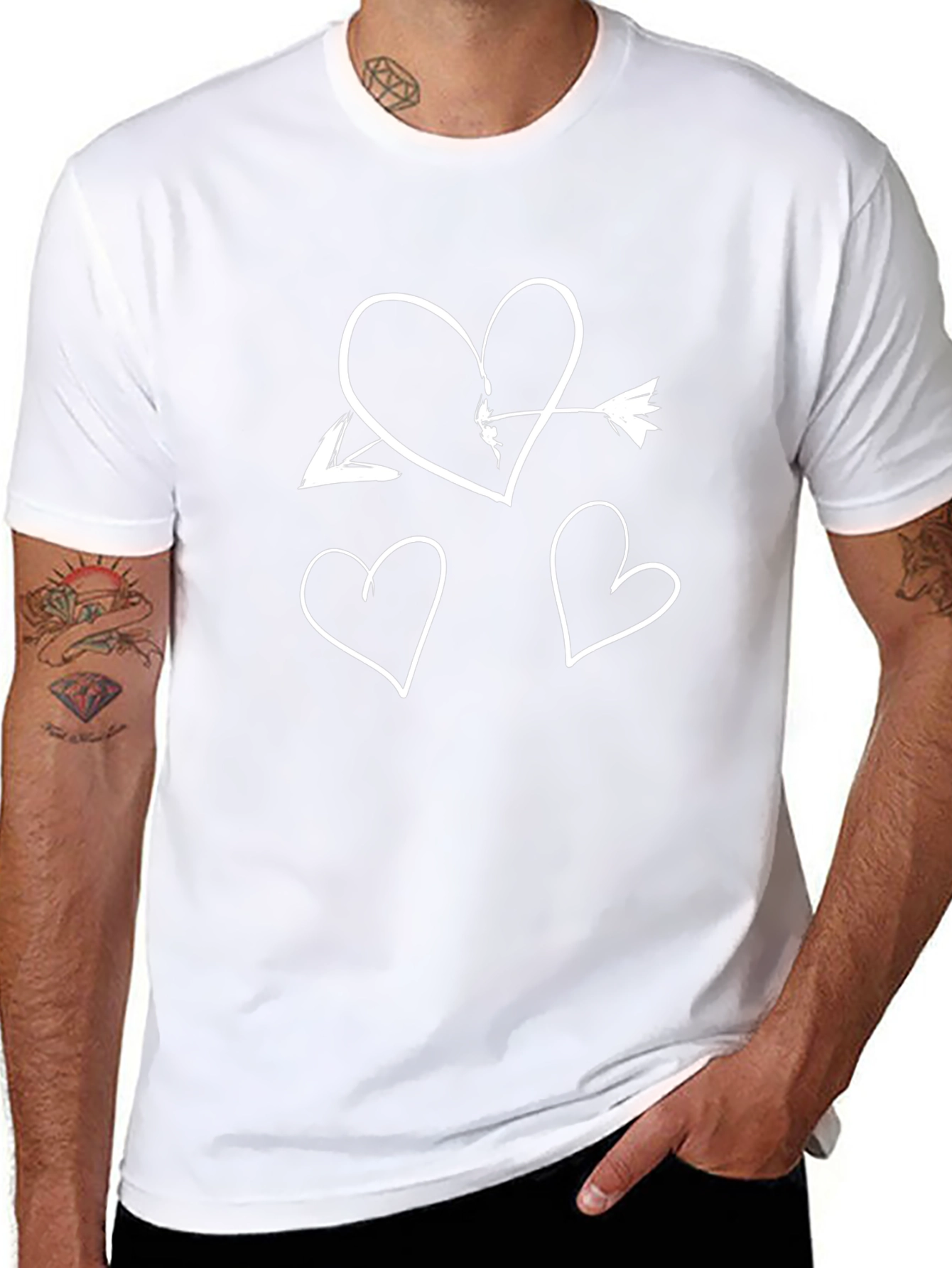 Heart Arrow Graphic Black T-Shirt