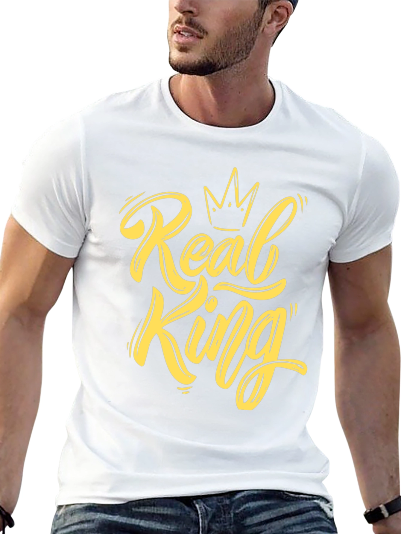 Real King Graphic Print Black T-Shirt