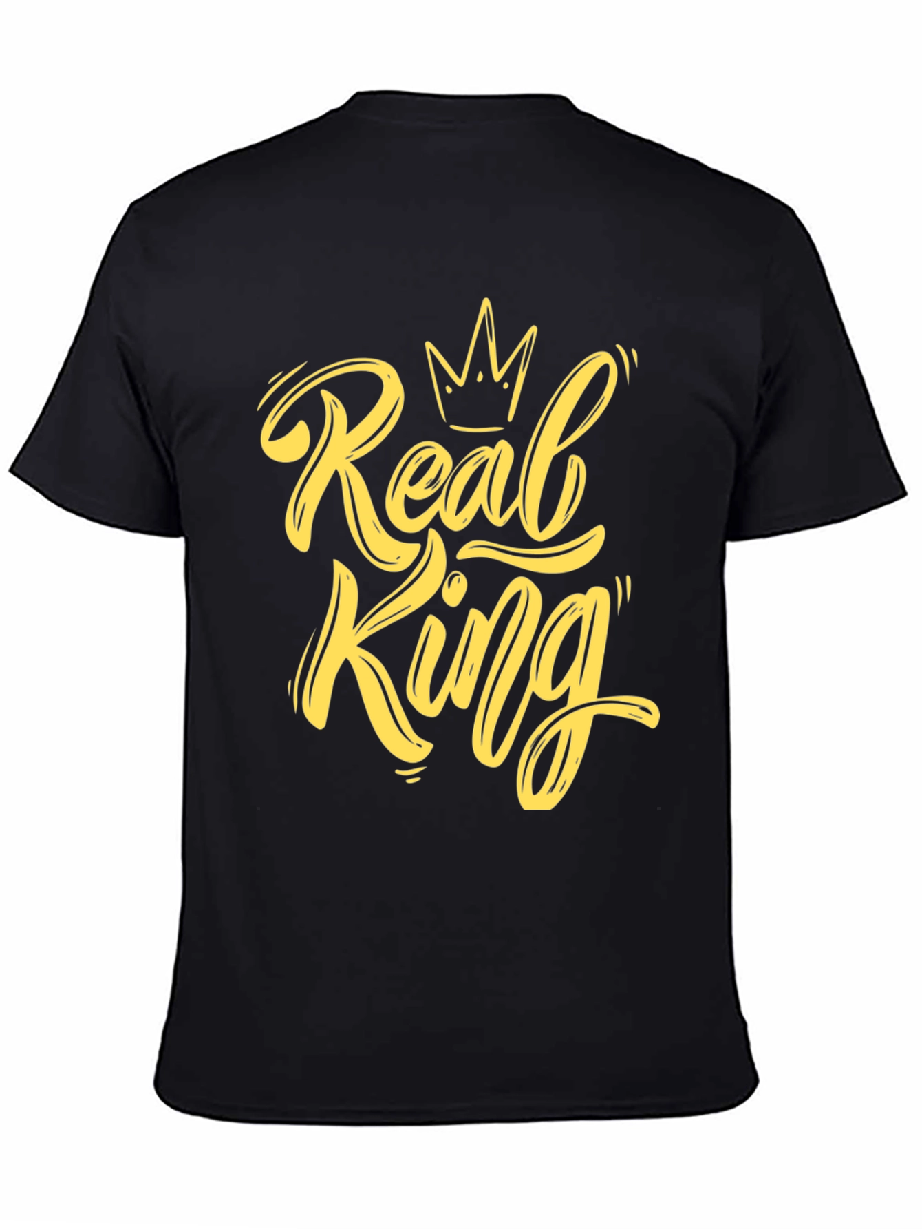 Real King Graphic Print Black T-Shirt