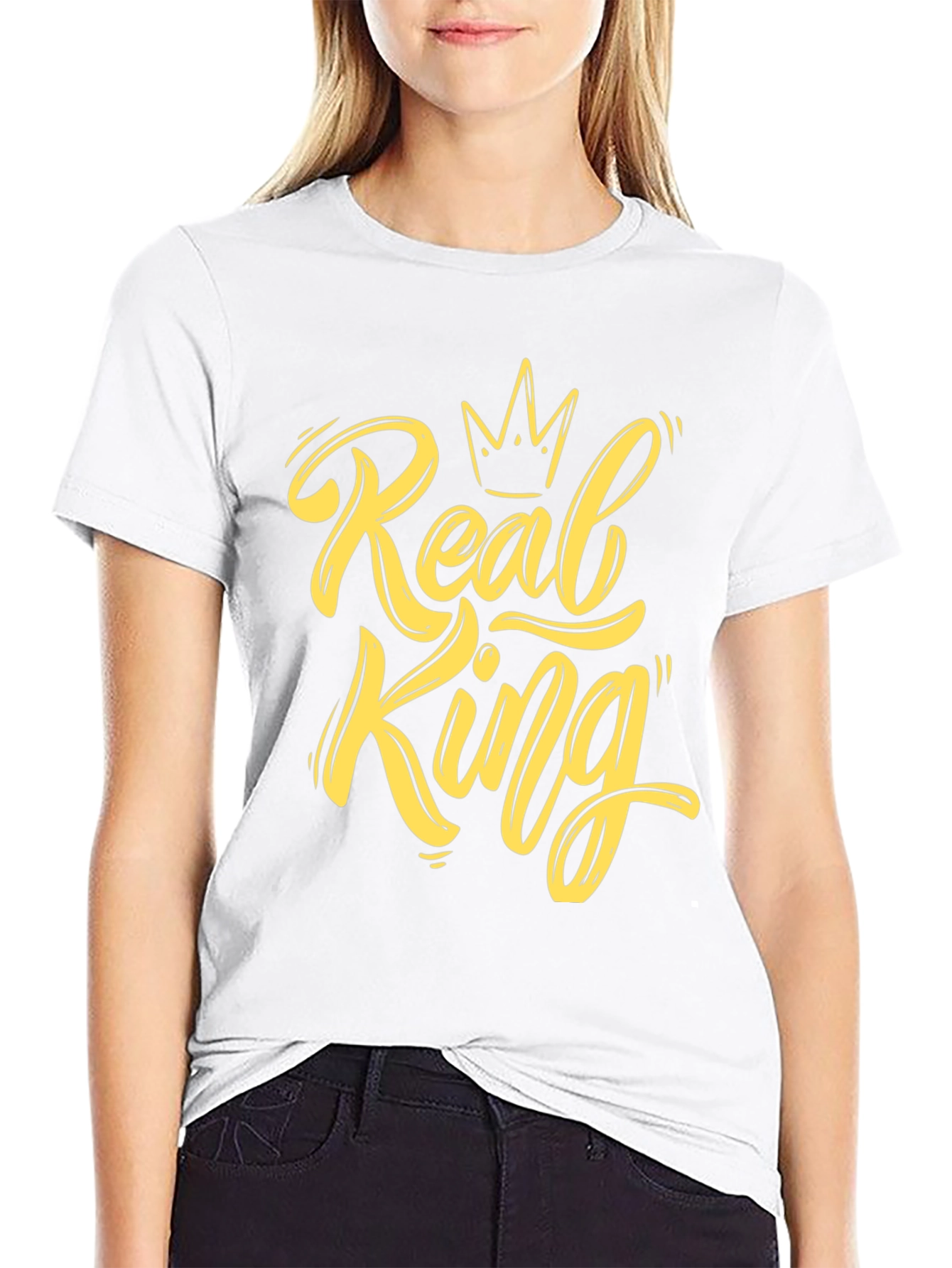 Real King Graphic Print Black T-Shirt