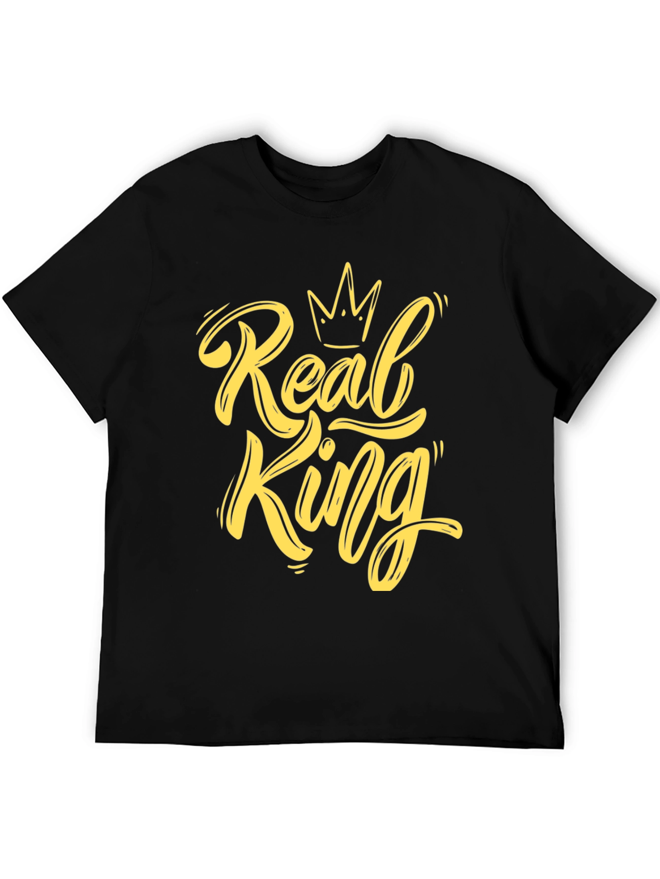 Real King Graphic Print Black T-Shirt