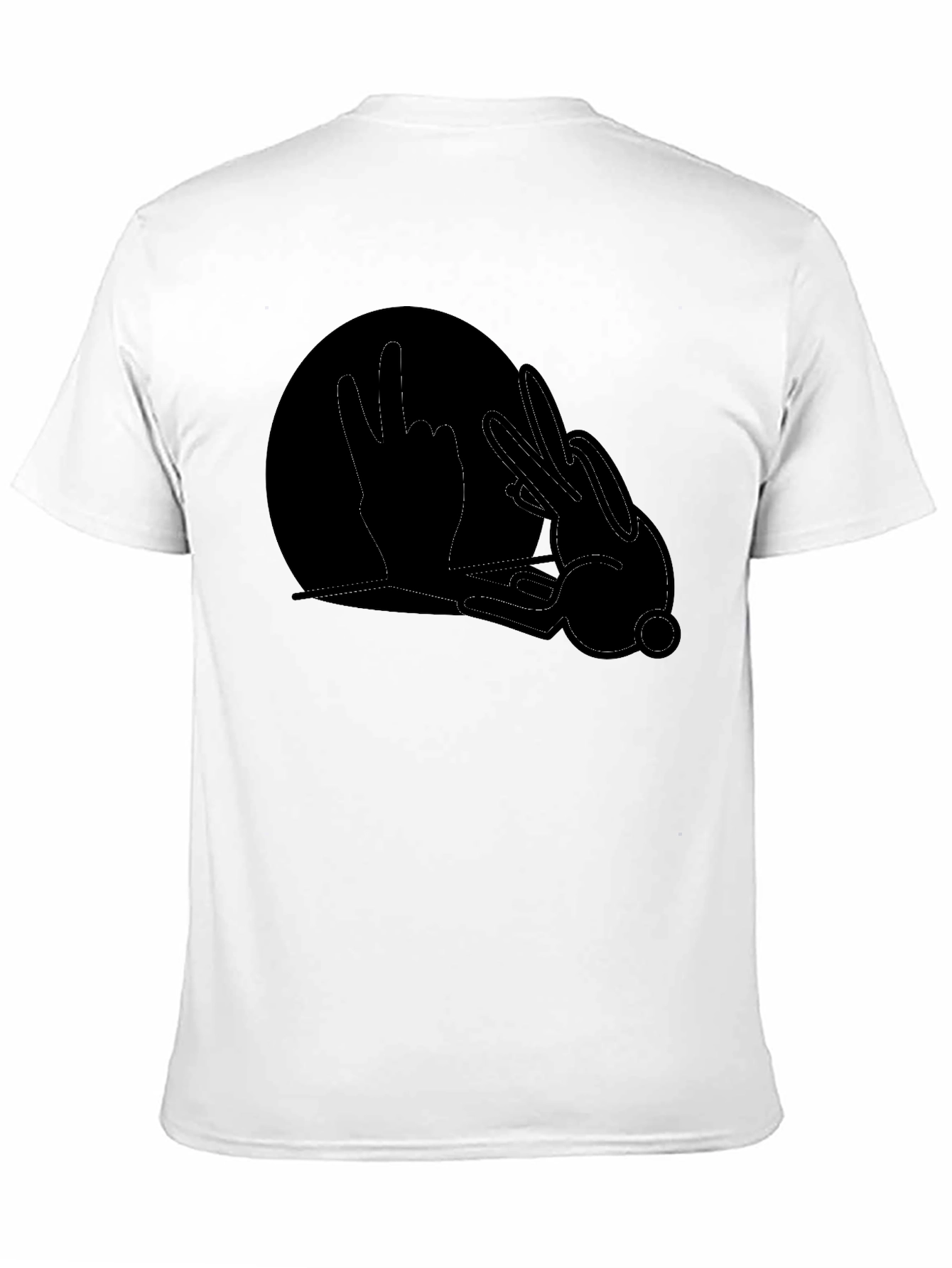 Black Graphic Tee - Hand Shadow Rabbit Design