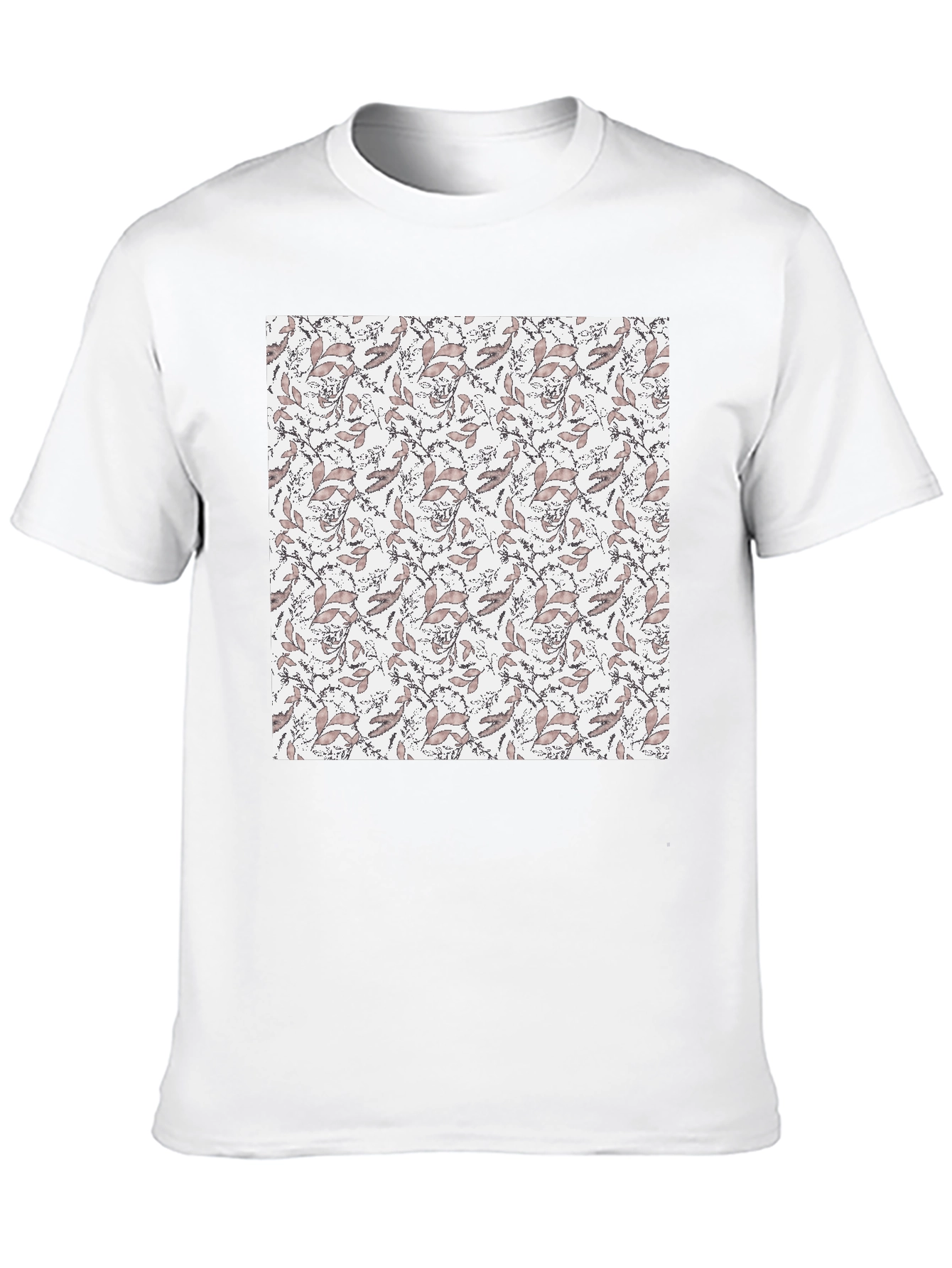 Elegant Floral Print Black T-Shirt