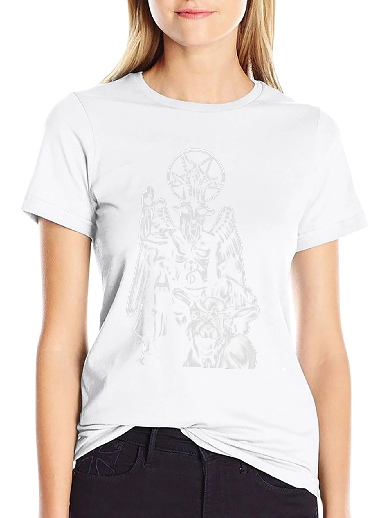 Baphomet Graphic Print Black T-Shirt