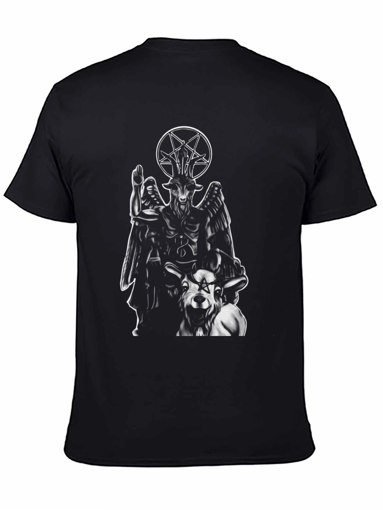 Baphomet Graphic Print Black T-Shirt