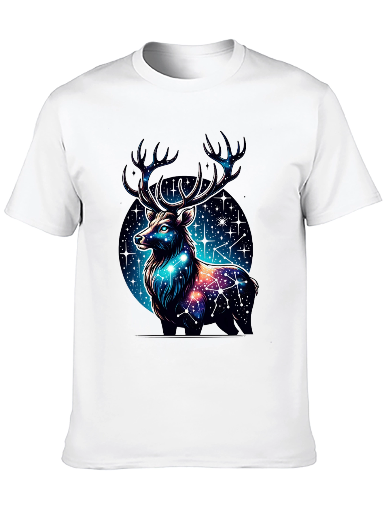 Cosmic Deer Graphic Tee - Black