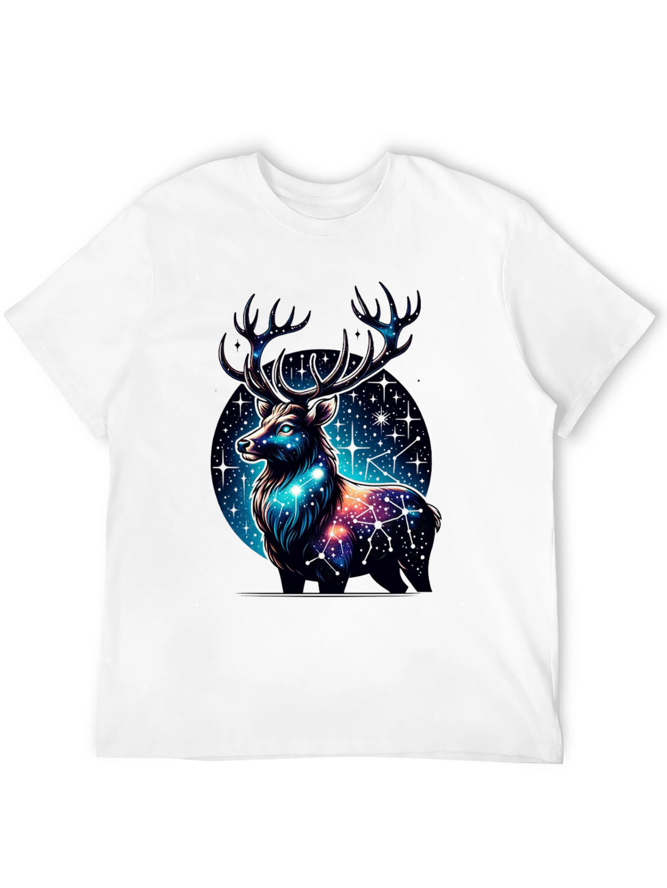 Cosmic Deer Graphic Tee - Black