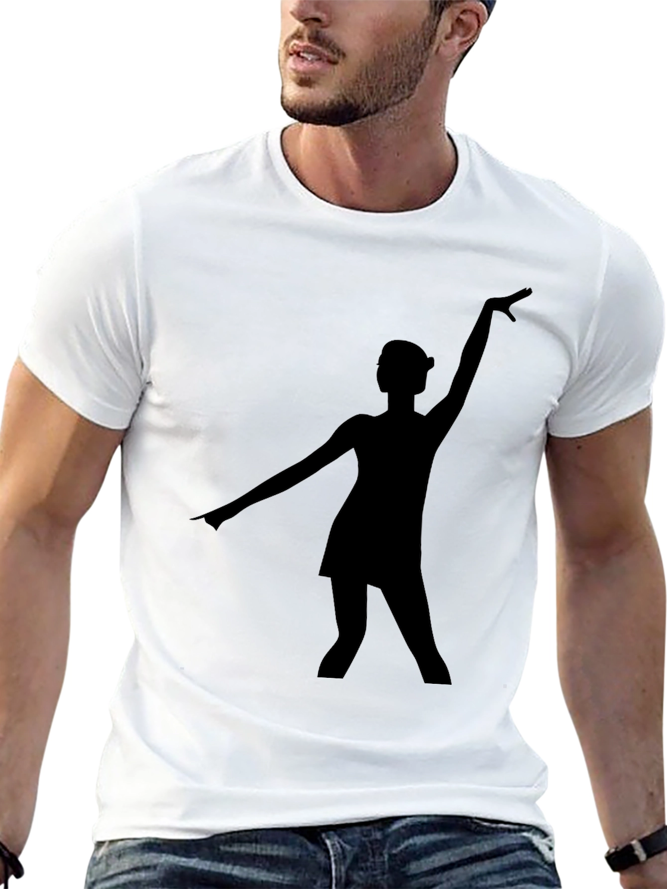 Black T-Shirt with Dancer Silhouette
