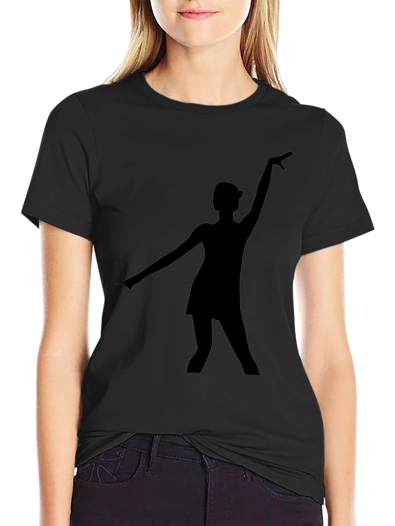 Black T-Shirt with Dancer Silhouette