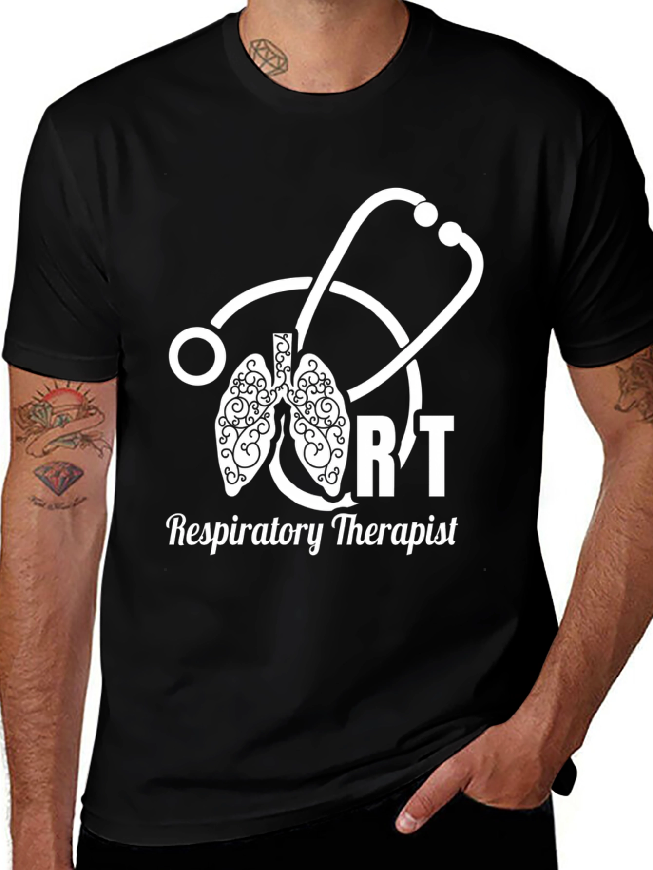 Respiratory Therapist T-Shirt - Lung Stethoscope Design