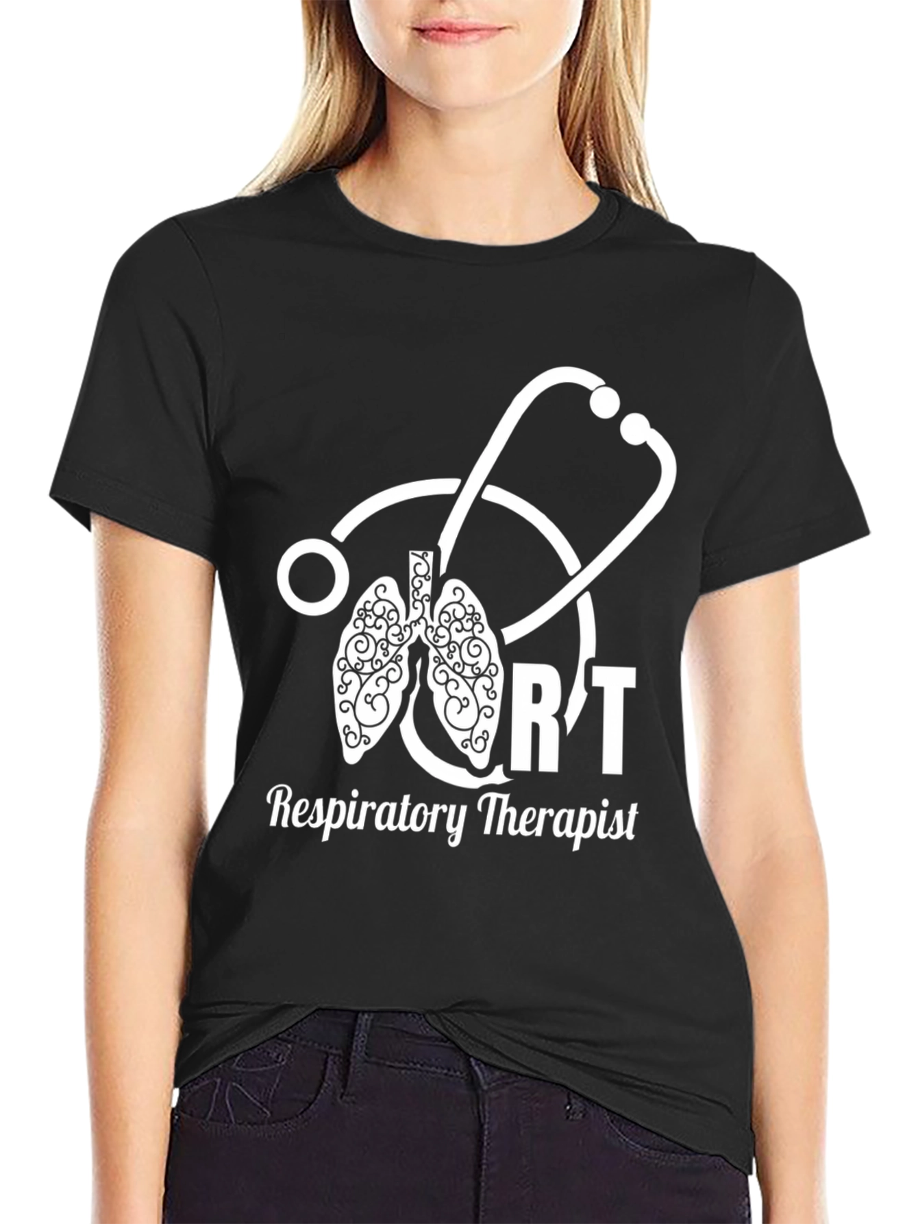 Respiratory Therapist T-Shirt - Lung Stethoscope Design