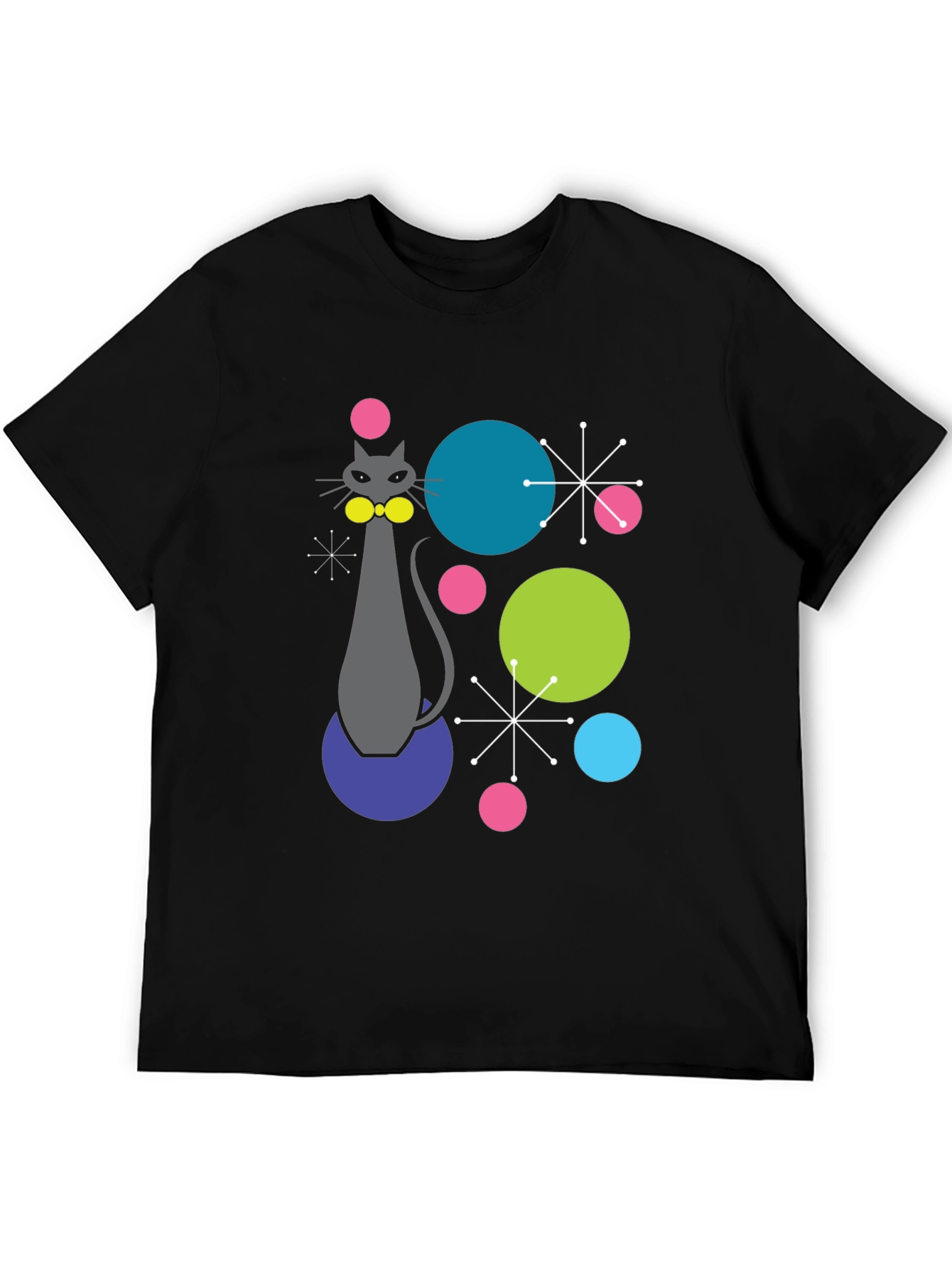 Retro Atomic Cat Graphic T-Shirt